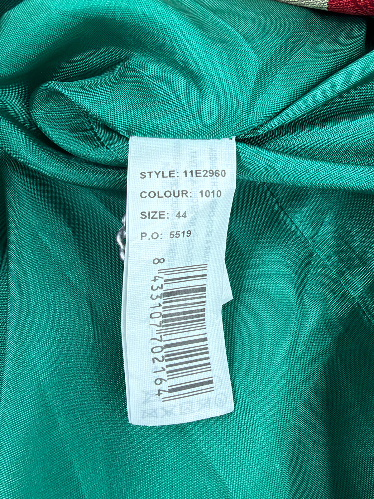 Desigual Ivory, Green and Red Patterned 'Natalia' Belted Coat - AU12/14