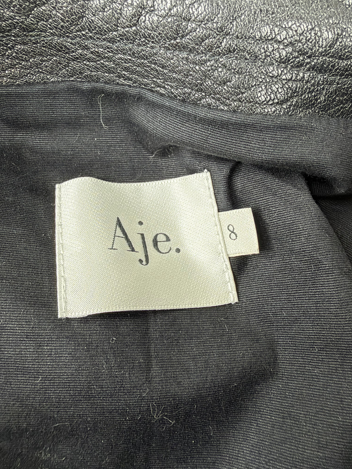 Aje Matte Black Leather A-Line Biker Mini Skirt - AU8