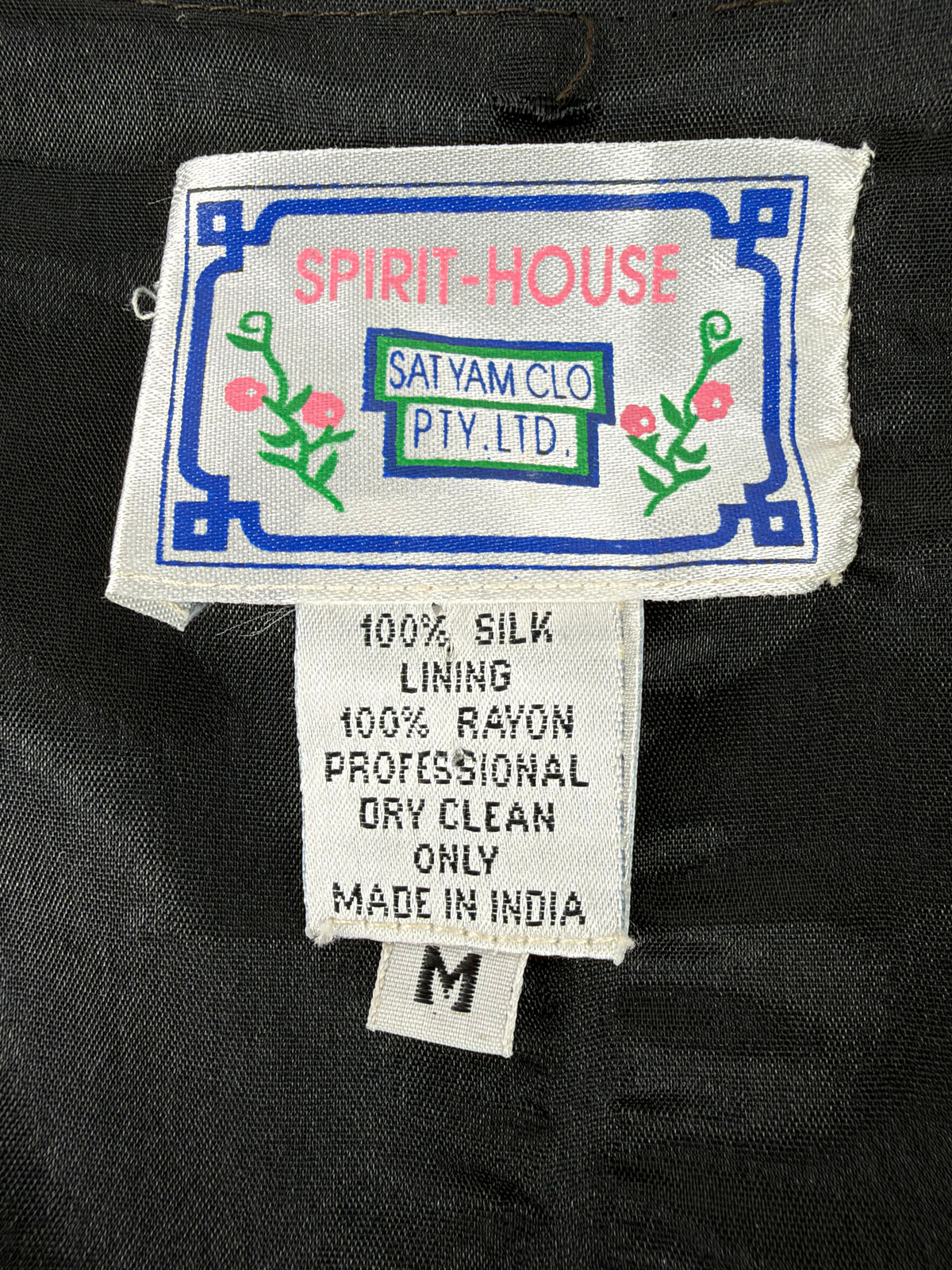 Vintage Spirit House Black Silk Beaded Waistcoat - AU10/12
