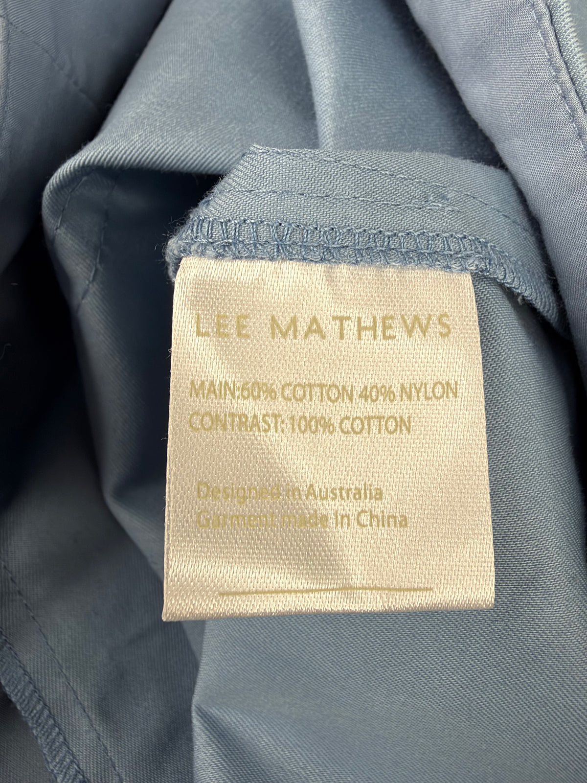 Lee Mathews Cyan Blue Cotton Blend Dress - AU12/14