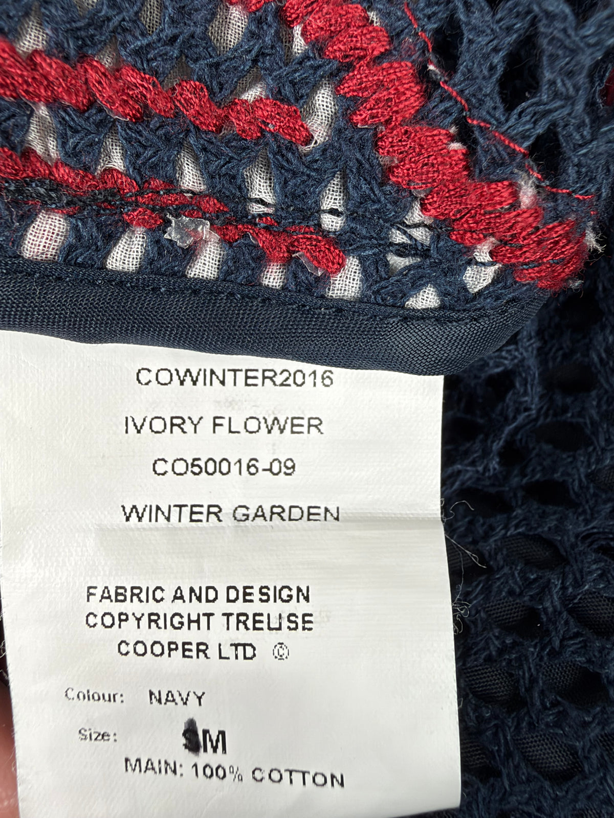 Cooper ‘Winter Garden Misa’ Navy Mesh Floral Appliqué Midi Dress - AU12