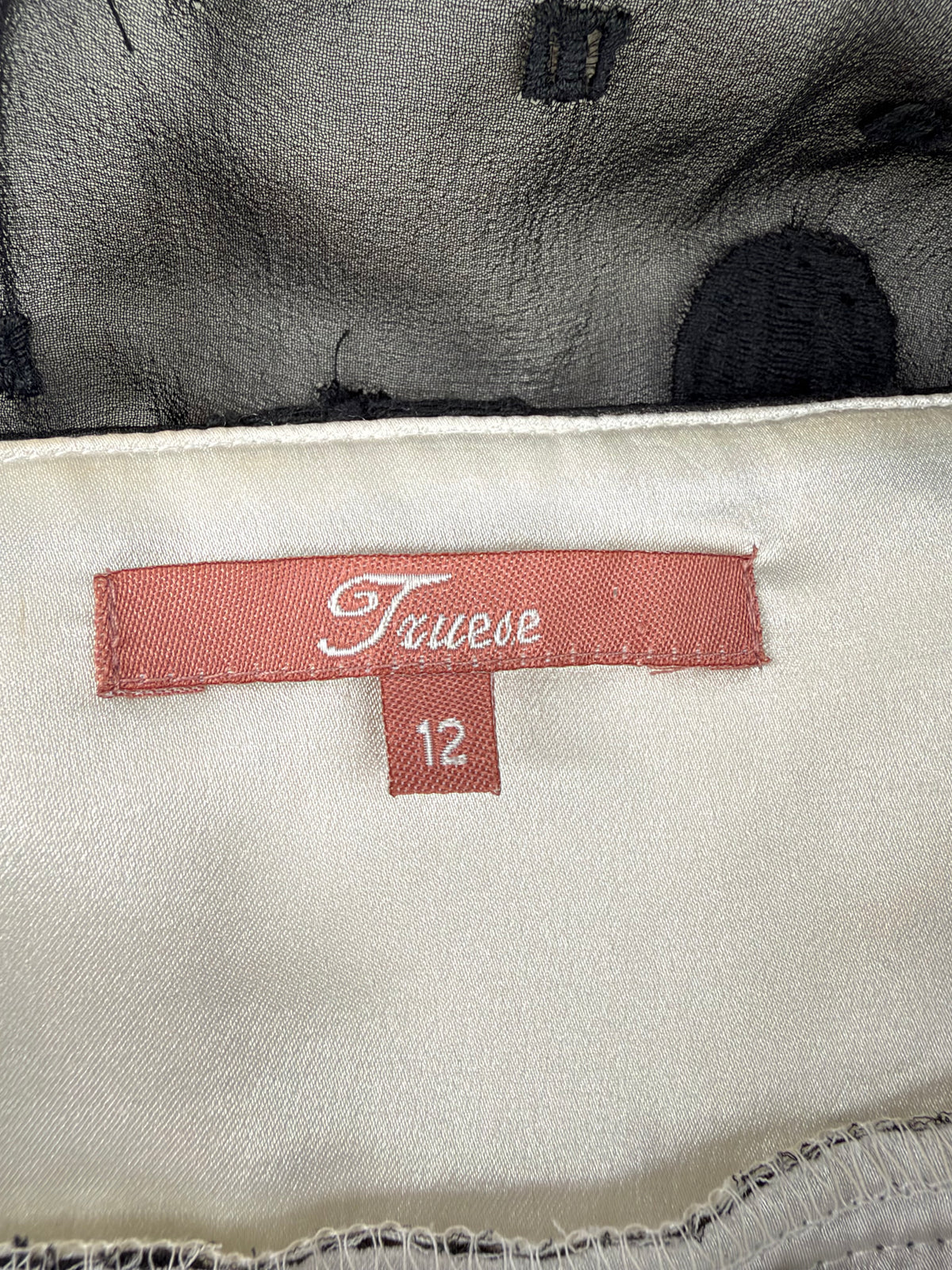 Truese Black & Ivory Silk Babydoll Dress - AU12