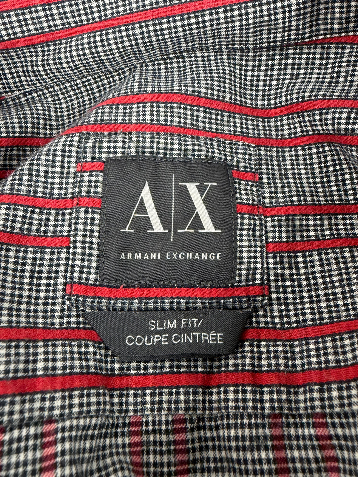 Armani Exchange Red Striped Short Sleeve Shirt - XL