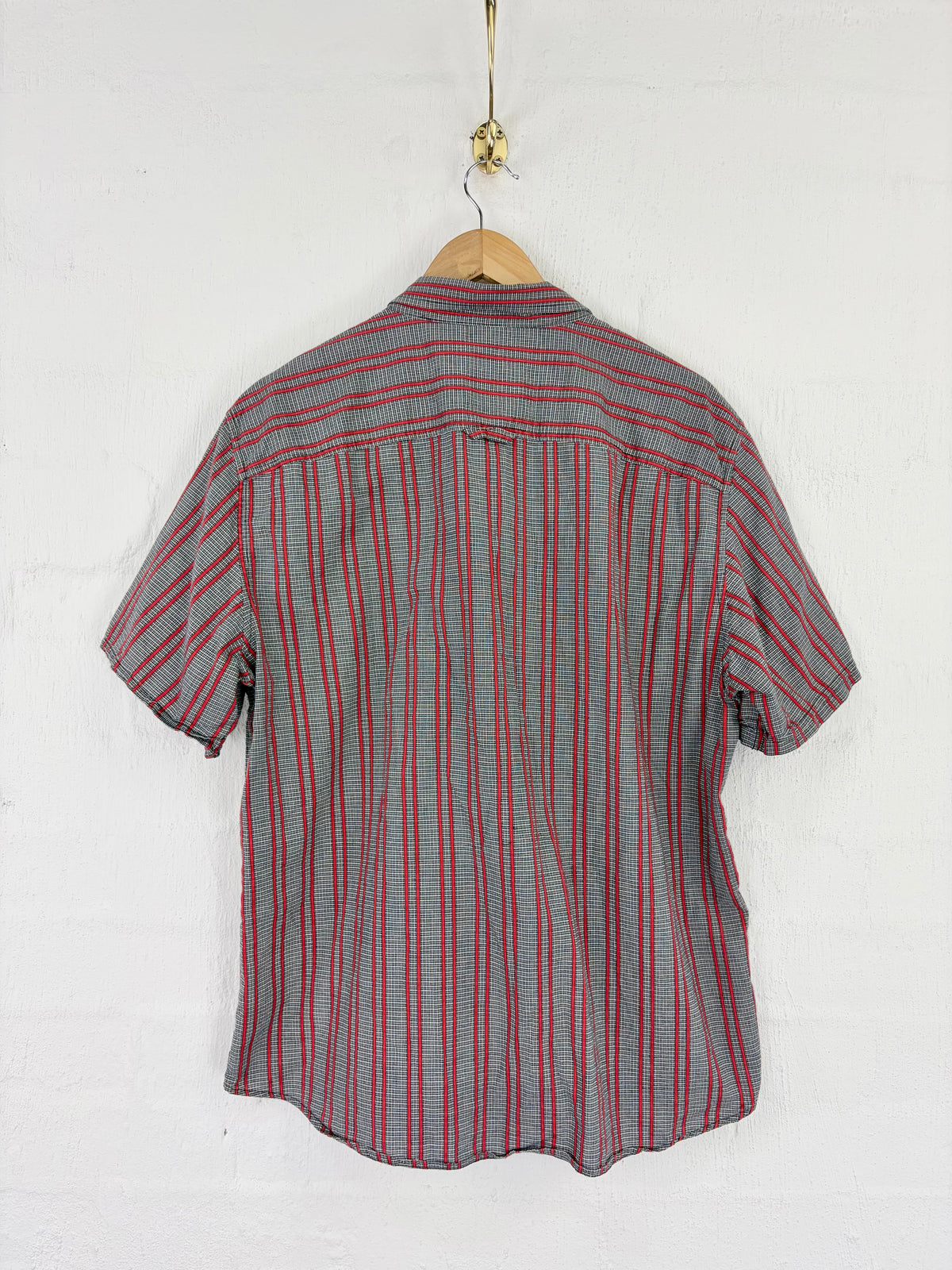 Armani Exchange Red Striped Short Sleeve Shirt - XL