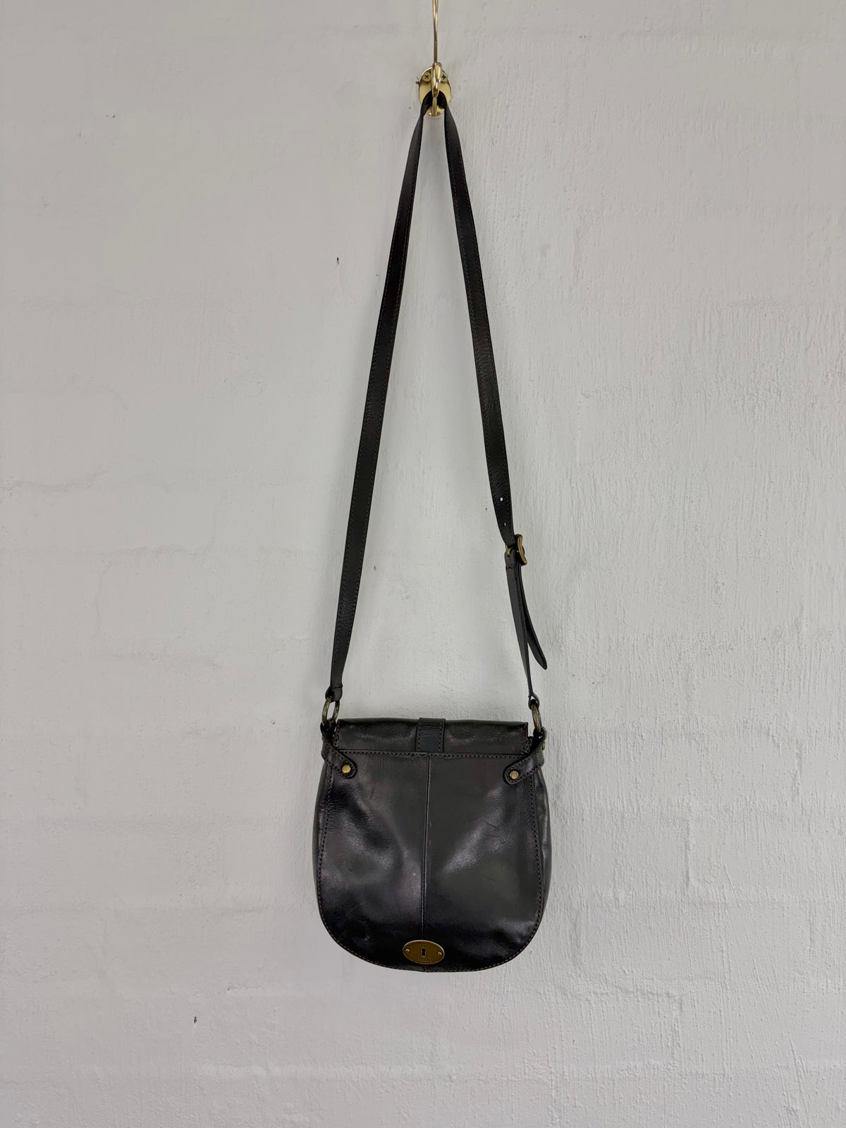 Fossil Ebony Leather Cross Body Bag
