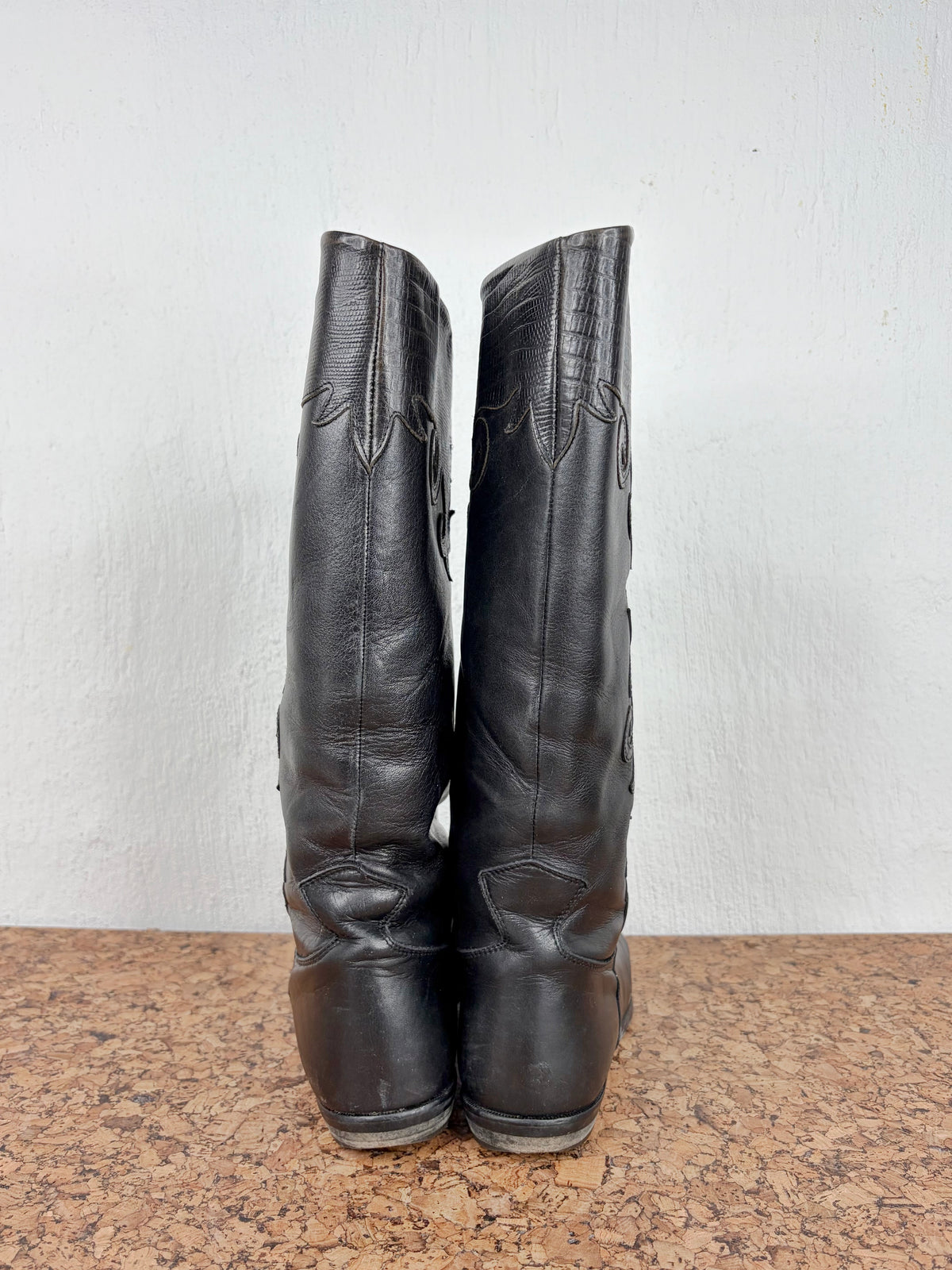 Vintage 90s Annabell Black Leather Embellished Boots - EU36/37