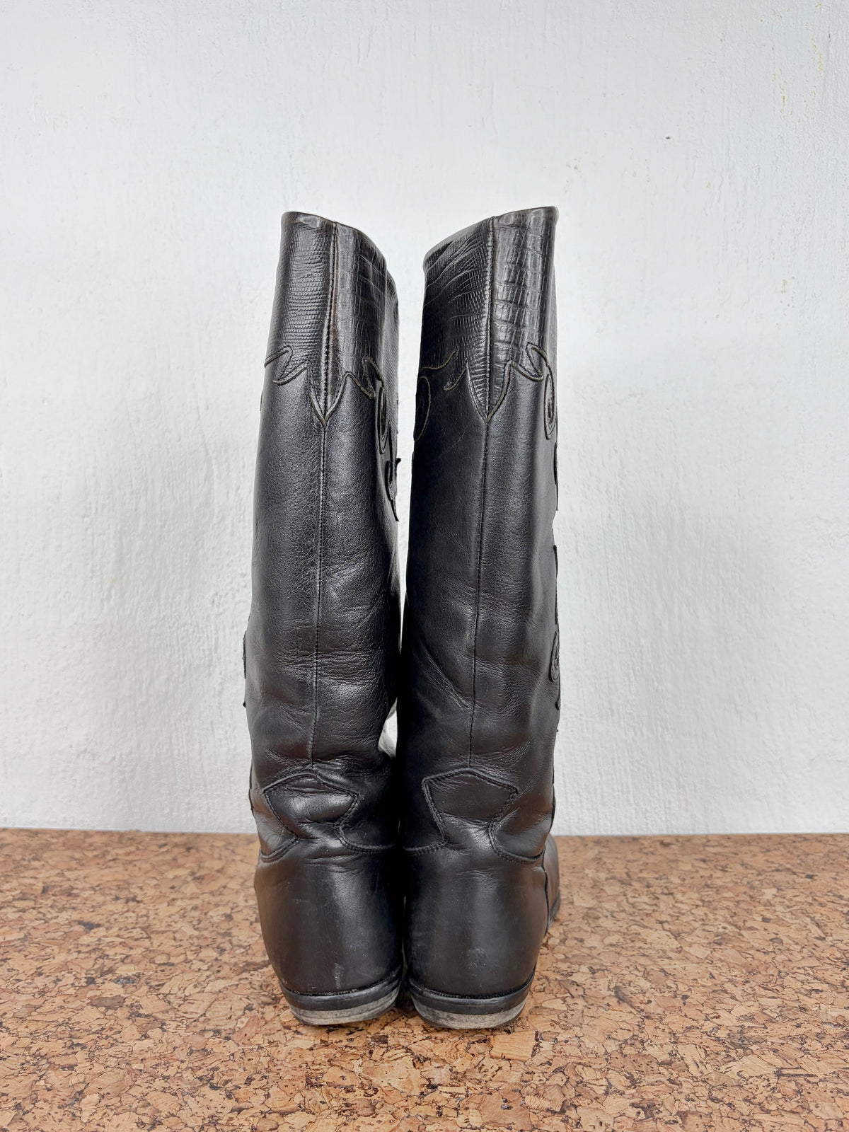 Vintage 90s Annabell Black Leather Embellished Boots - EU36/37