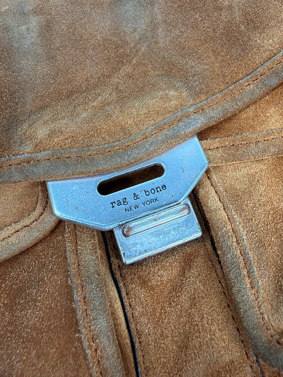 Rag & Bone Tan & Black Suede & Leather Shoulder Bag