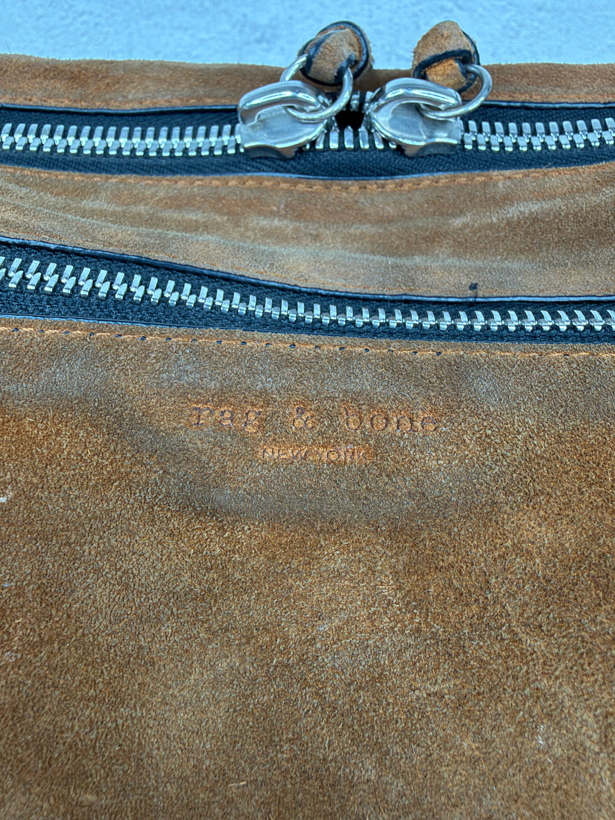 Rag & Bone Tan & Black Suede & Leather Shoulder Bag