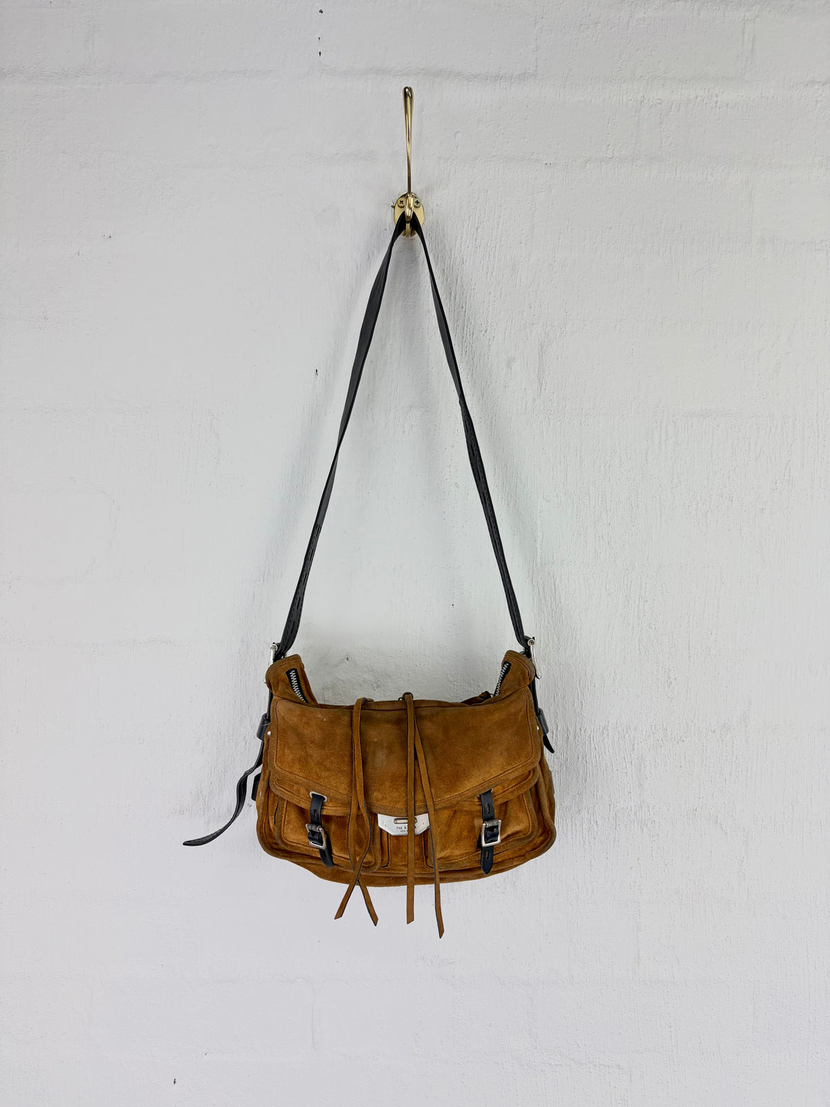 Rag & Bone Tan & Black Suede & Leather Shoulder Bag