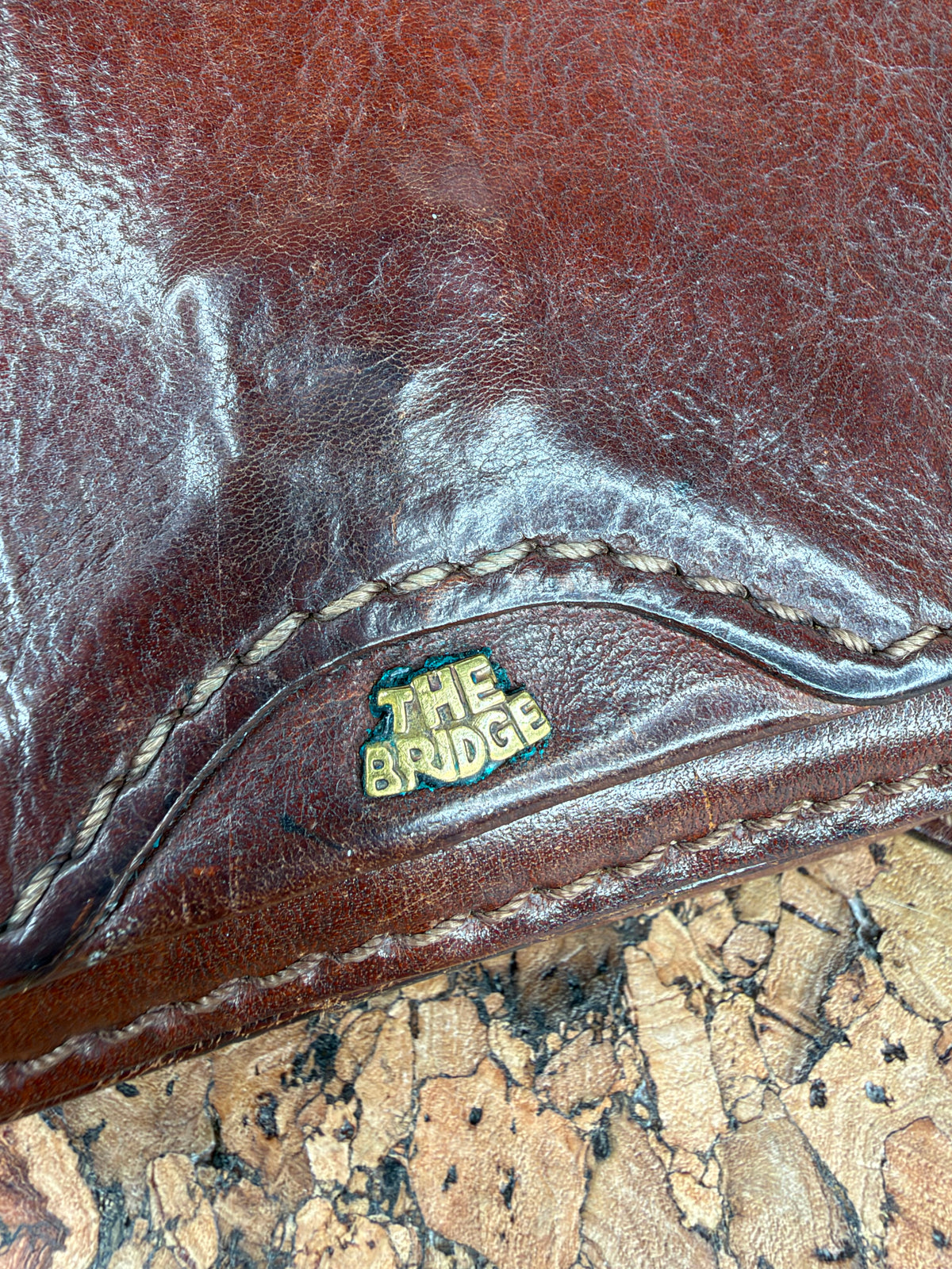 Vintage 70s The Bridge Mahogany Leather Cross Body Bag