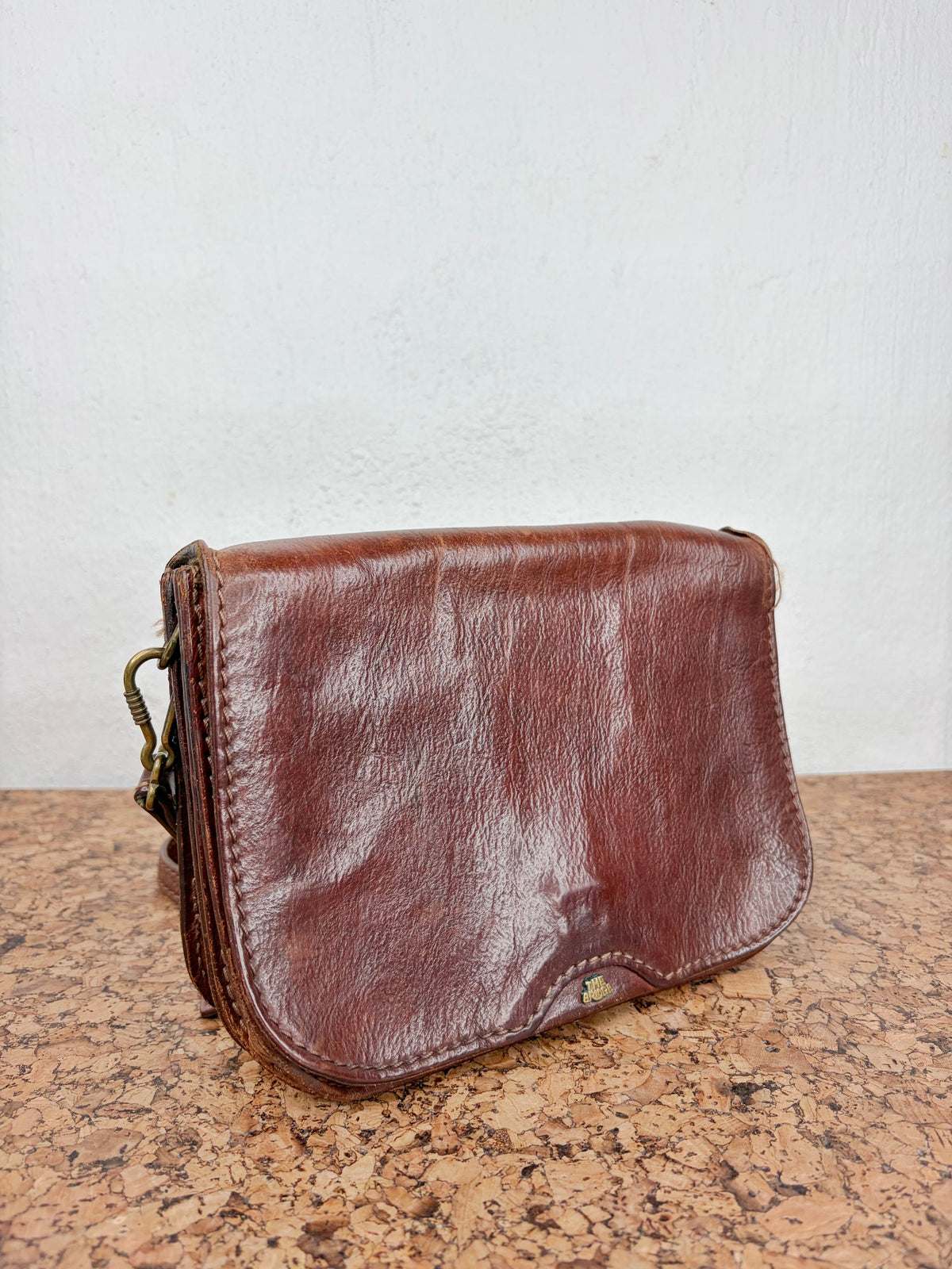 Vintage 70s The Bridge Mahogany Leather Cross Body Bag