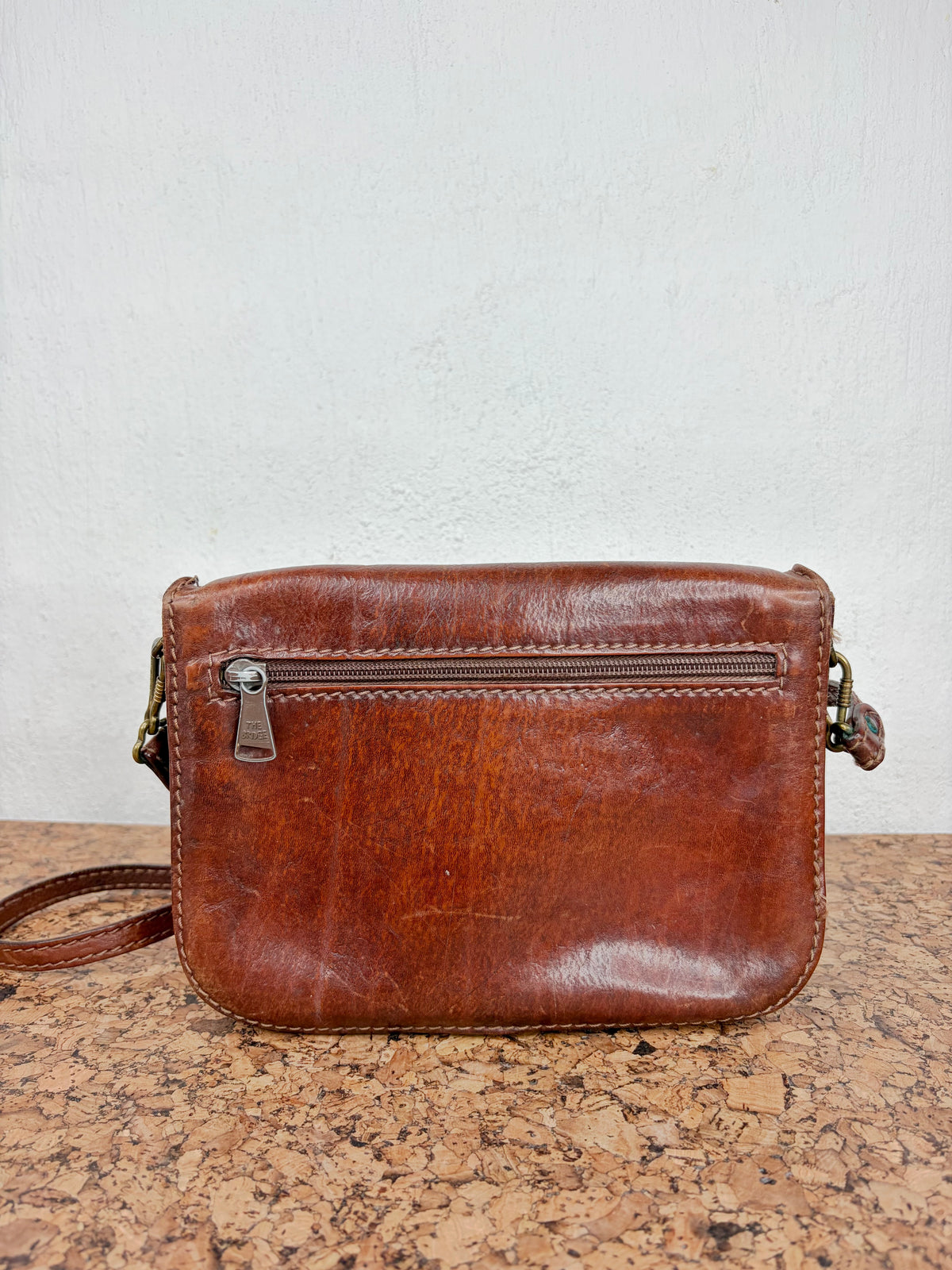 Vintage 70s The Bridge Mahogany Leather Cross Body Bag