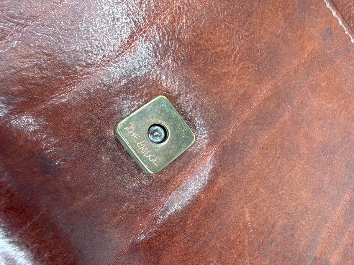 Vintage 70s The Bridge Mahogany Leather Cross Body Bag