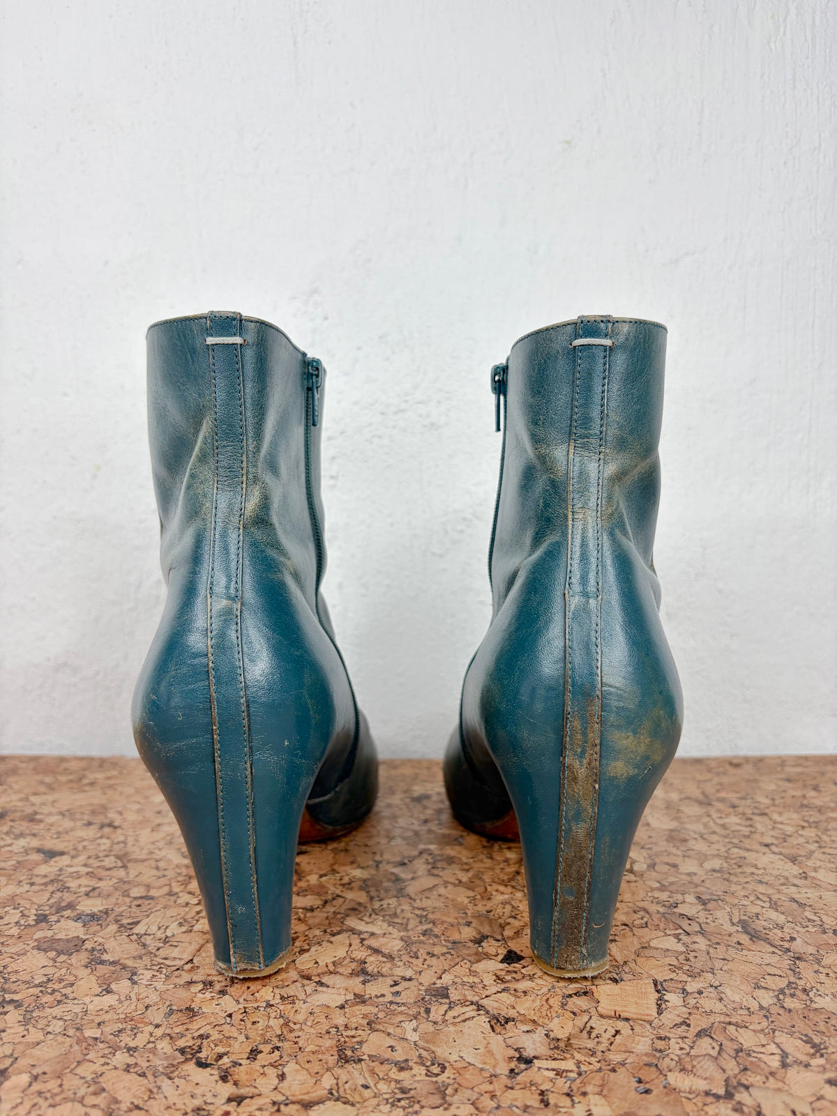 Maison Martin Margiela Faded Teal & Tan Ankle Boots - EU41
