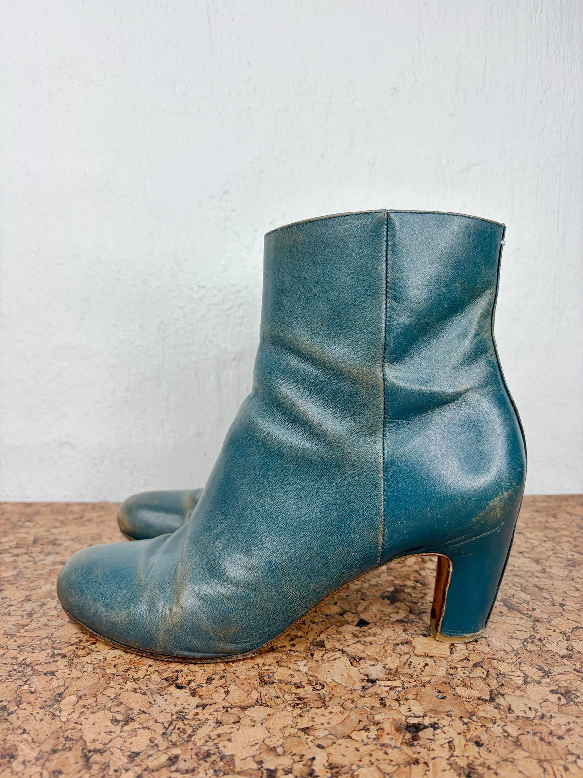 Maison Martin Margiela Faded Teal & Tan Ankle Boots - EU41