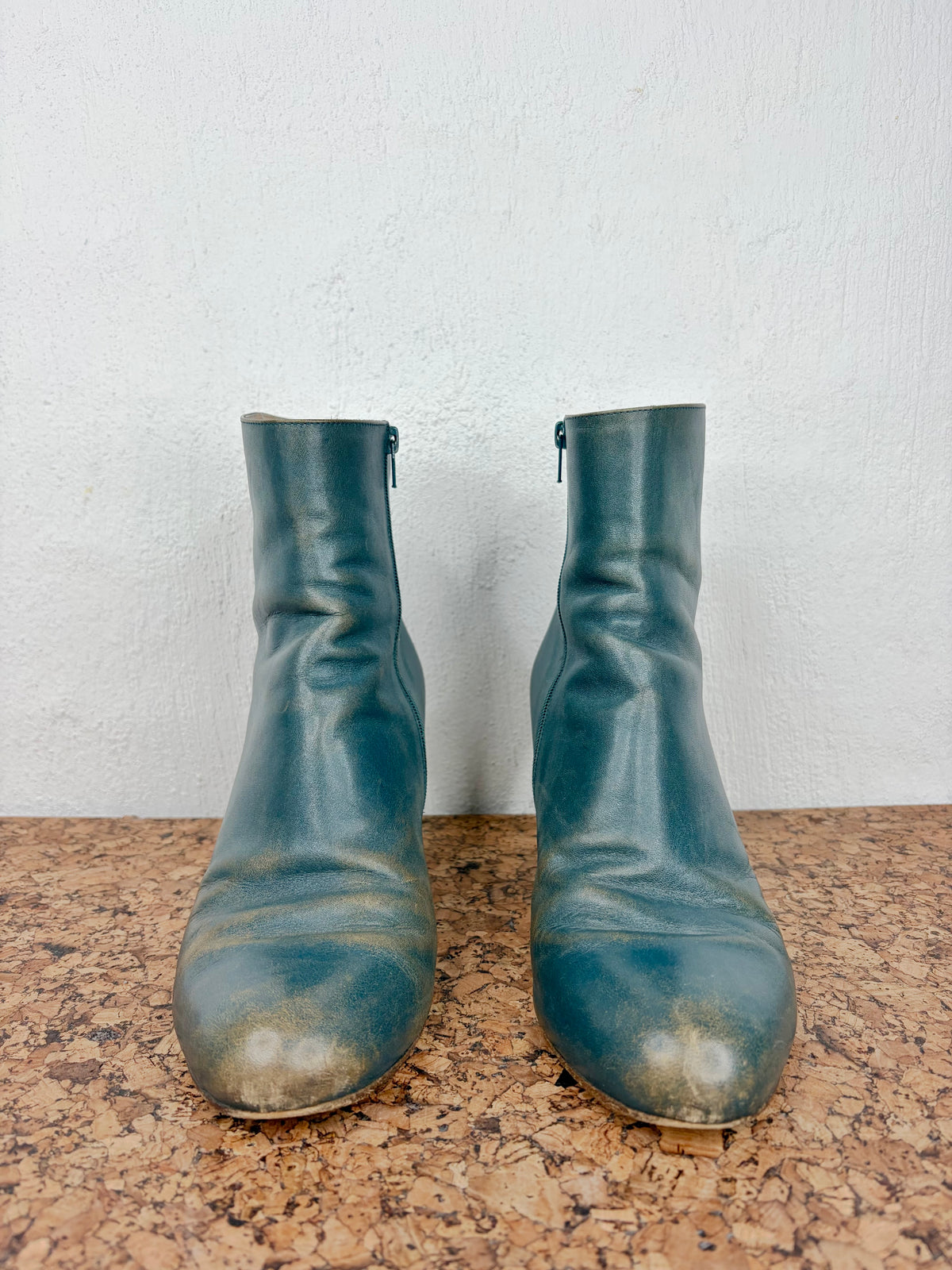 Maison Martin Margiela Faded Teal & Tan Ankle Boots - EU41