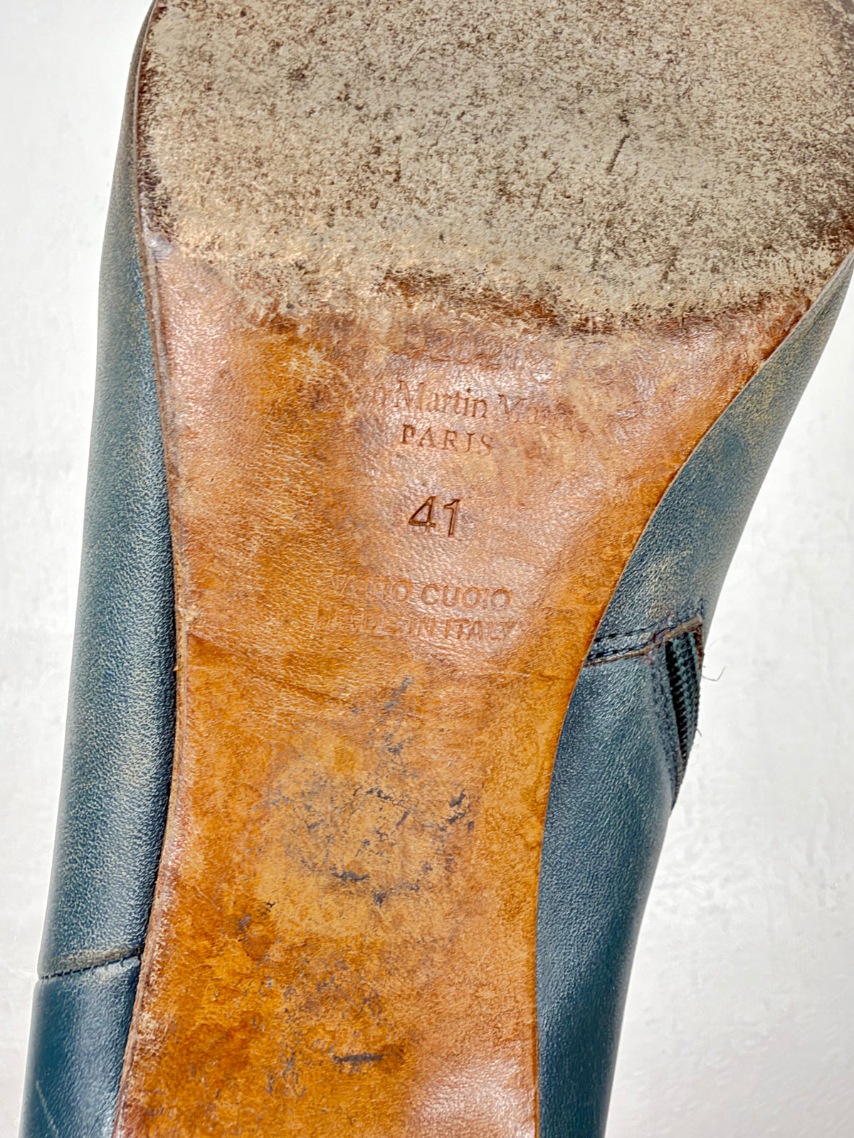 Maison Martin Margiela Faded Teal & Tan Ankle Boots - EU41