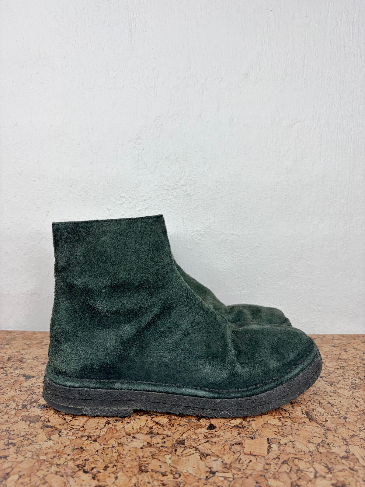 Marsell Dark Green Suede Zip Up Ankle Boots - EU37