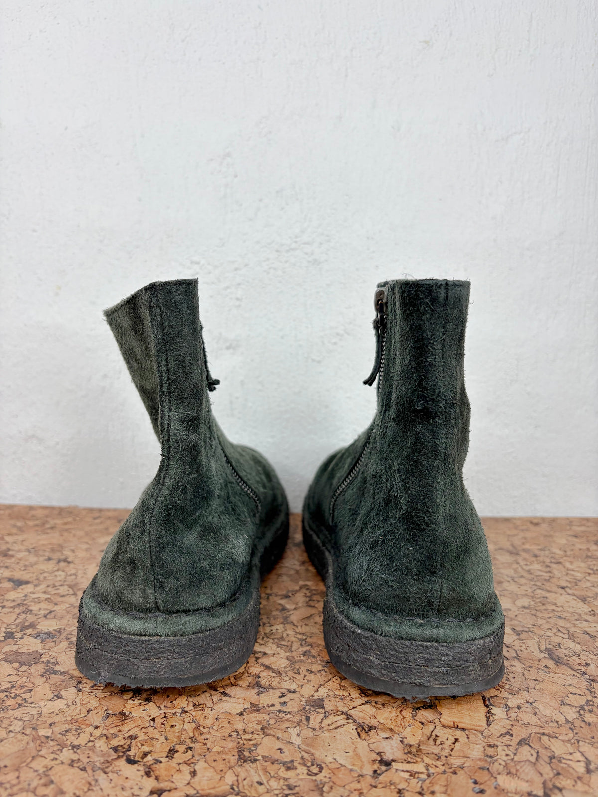Marsell Dark Green Suede Zip Up Ankle Boots - EU37