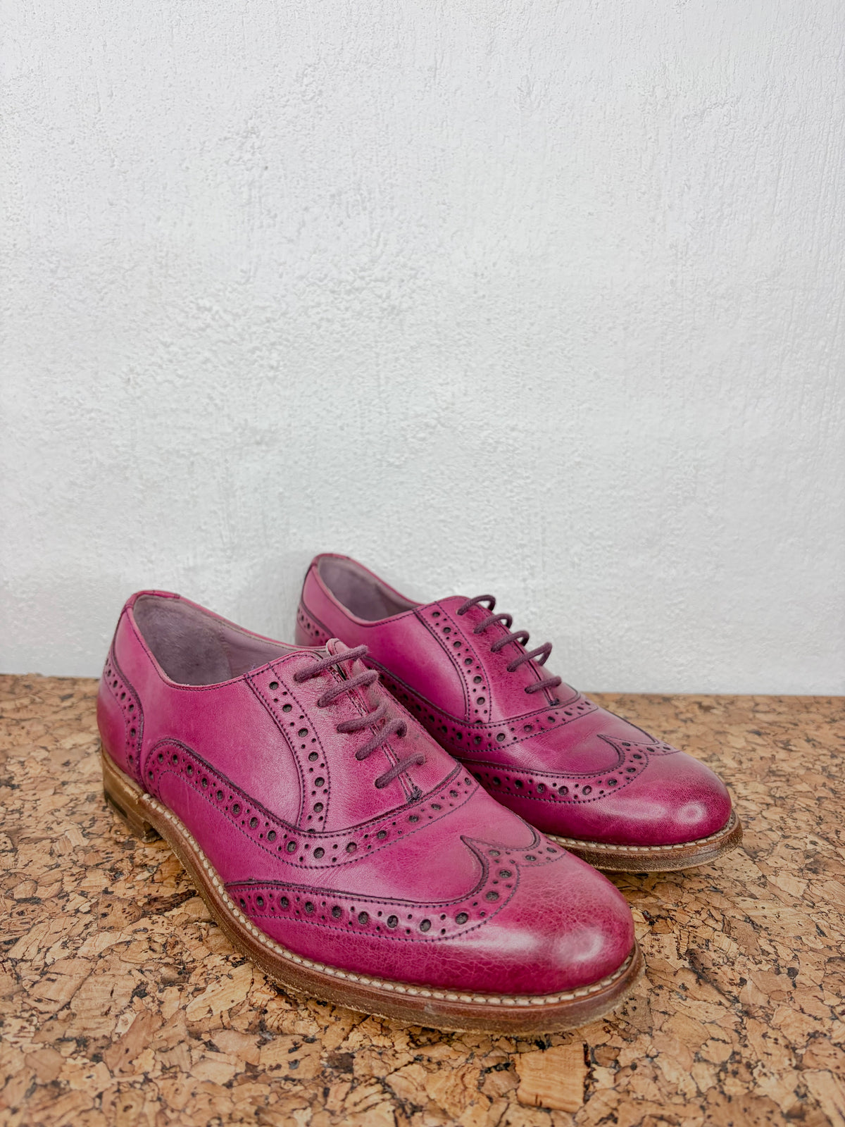Barker Hand Made 'Fearne' Deep Pink Brogues - EU37
