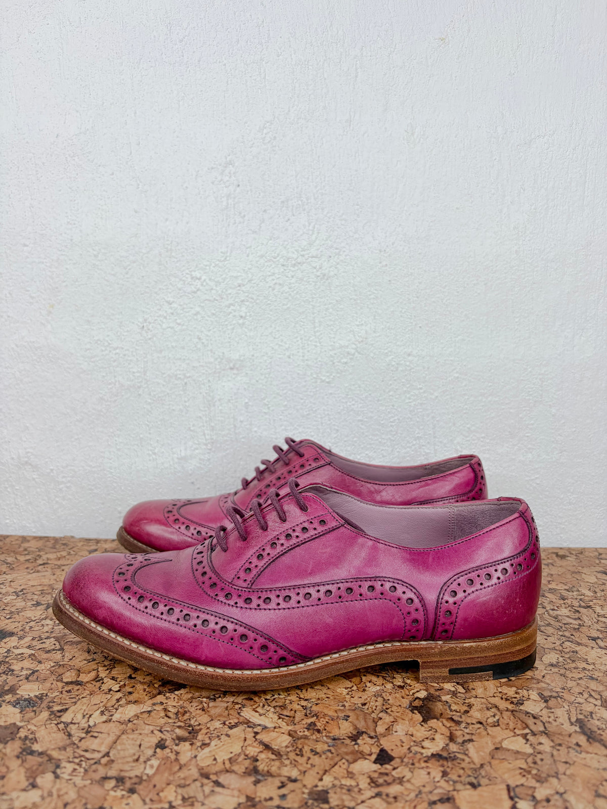 Barker Hand Made 'Fearne' Deep Pink Brogues - EU37