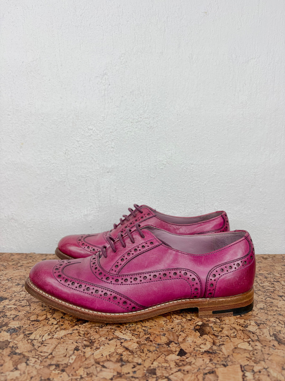 Barker Hand Made 'Fearne' Deep Pink Brogues - EU37
