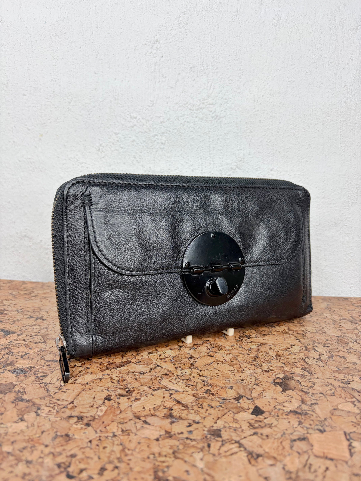 Mimco Large Black Leather Purse