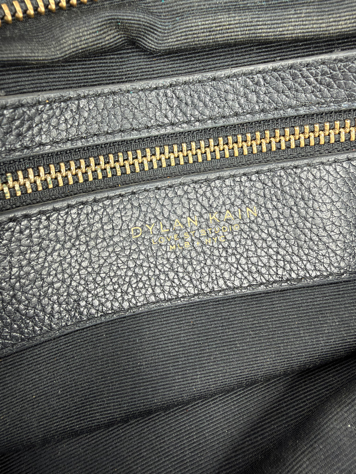 Dylan Kain Black Grained Leather Shoulder bag
