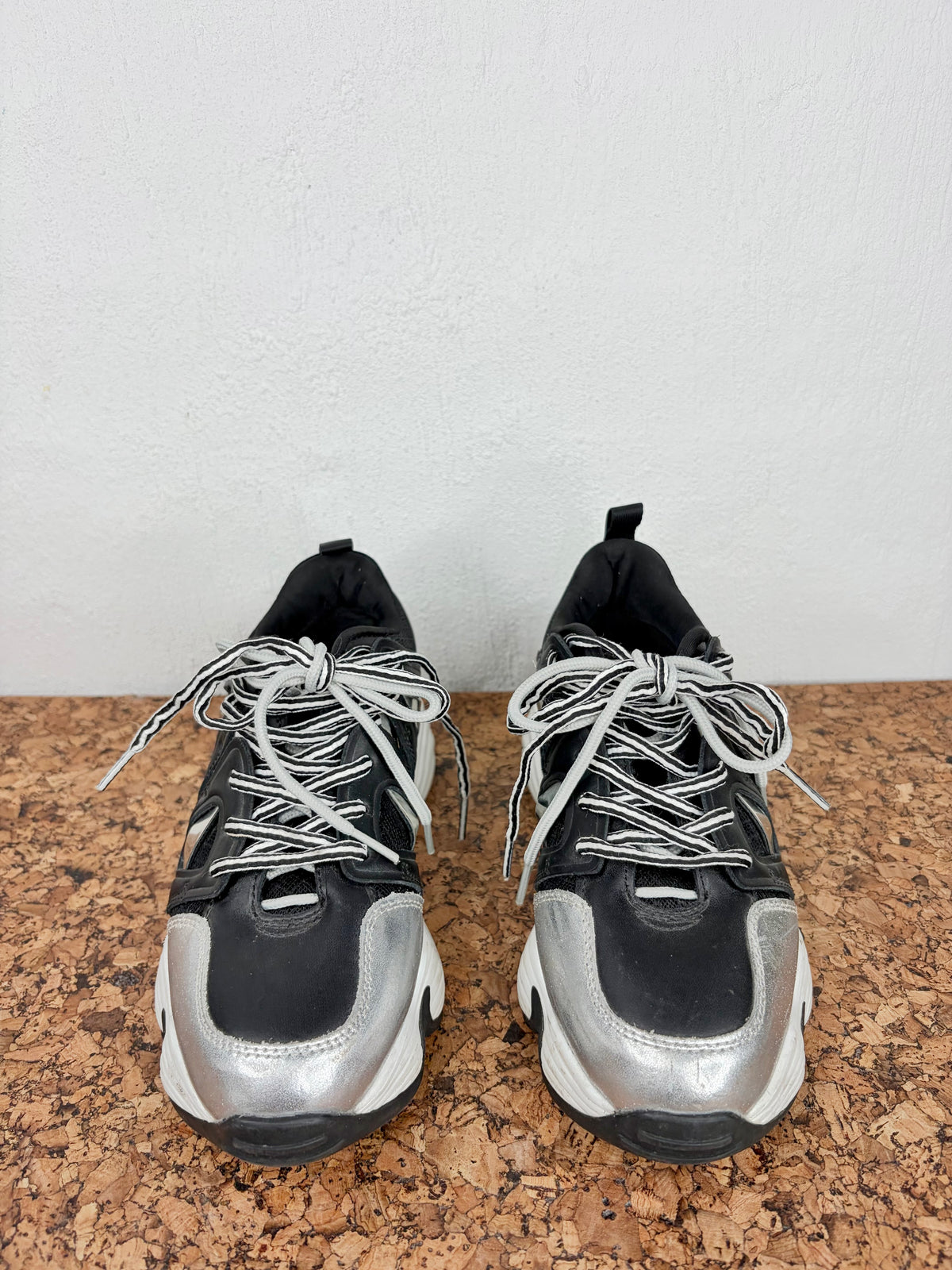 Emporio Armani Black & Silver Chunky Sneakers - EU38