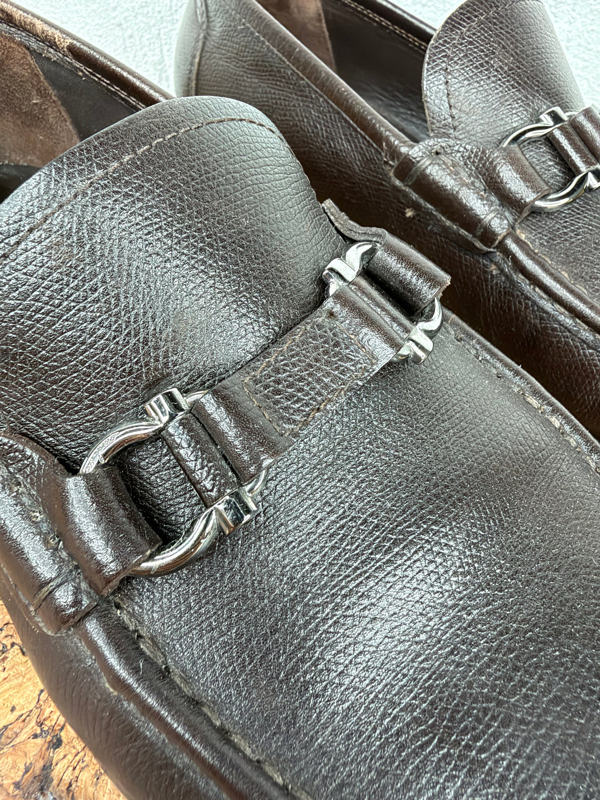 Salvatore Ferragamo Dark Expresso Leather Gancini Loafers - EU