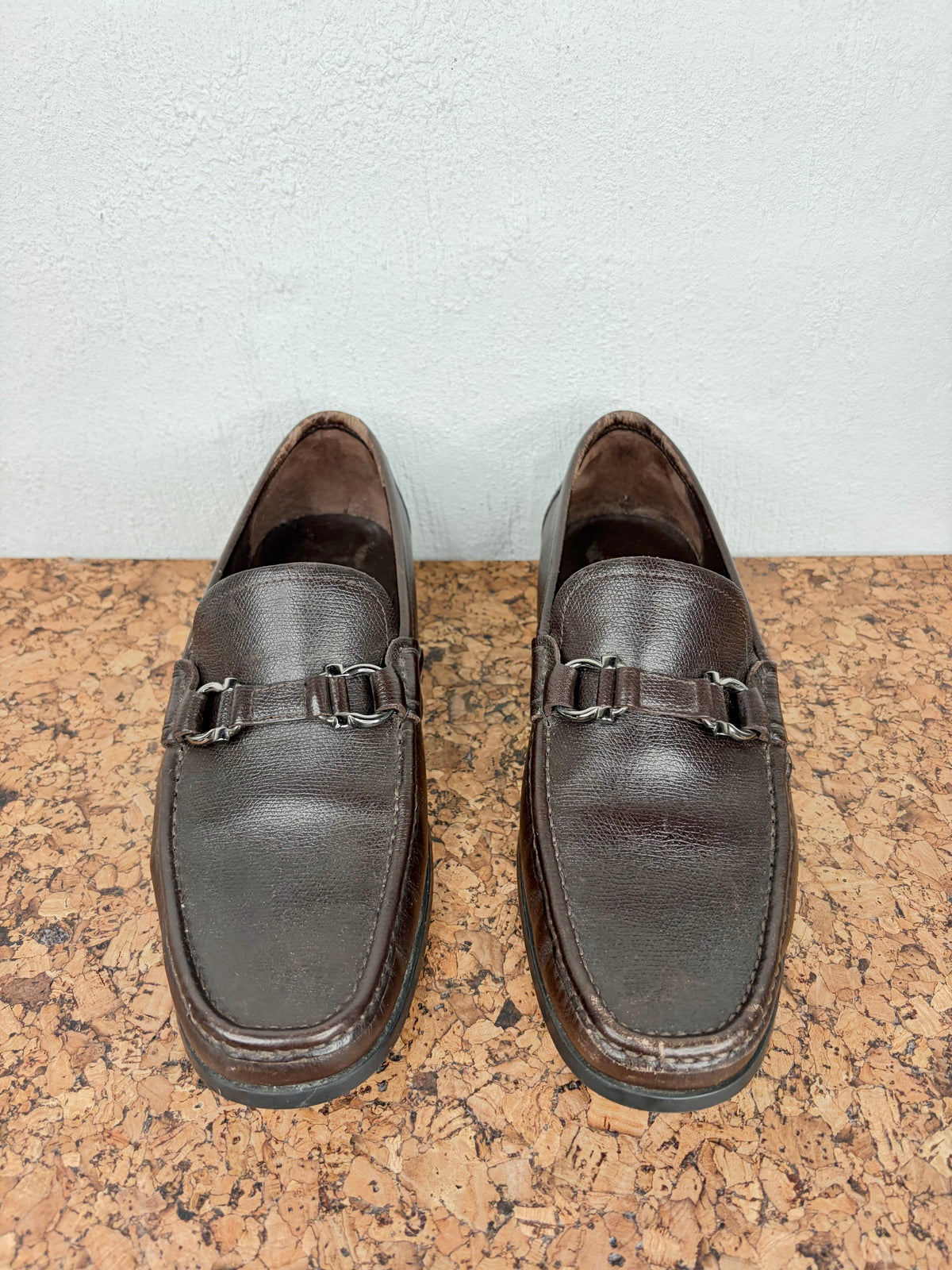 Salvatore Ferragamo Dark Expresso Leather Gancini Loafers - EU