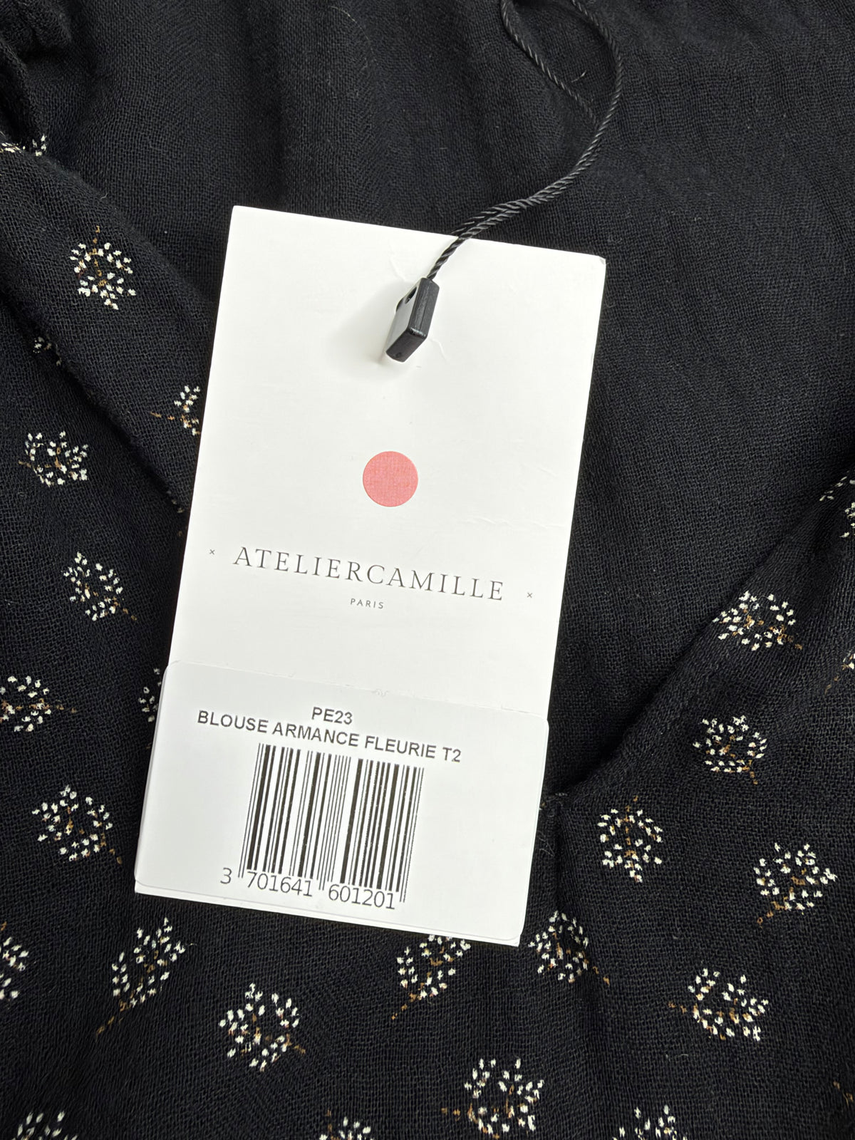 Atelier Camille Black Floral Patterned 'Armance Fleurie' Blouse NWT - AU8/10