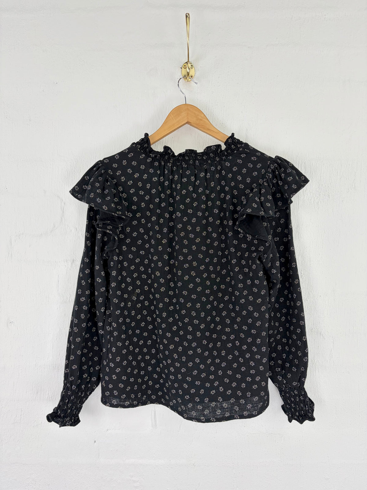 Atelier Camille Black Floral Patterned 'Armance Fleurie' Blouse NWT - AU8/10