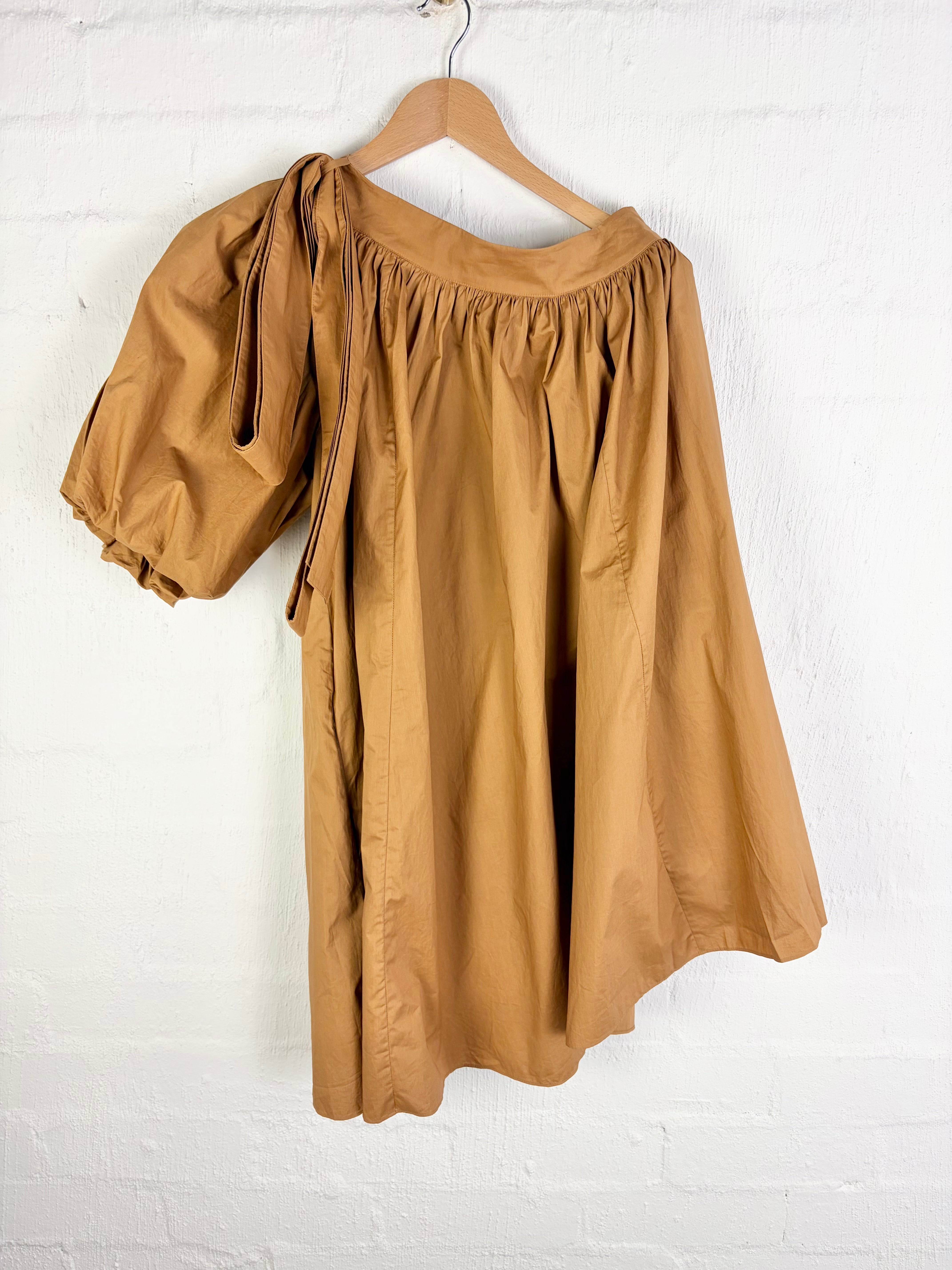 Oroton Cinnamon One Shoulder Gathered Dress - AU6