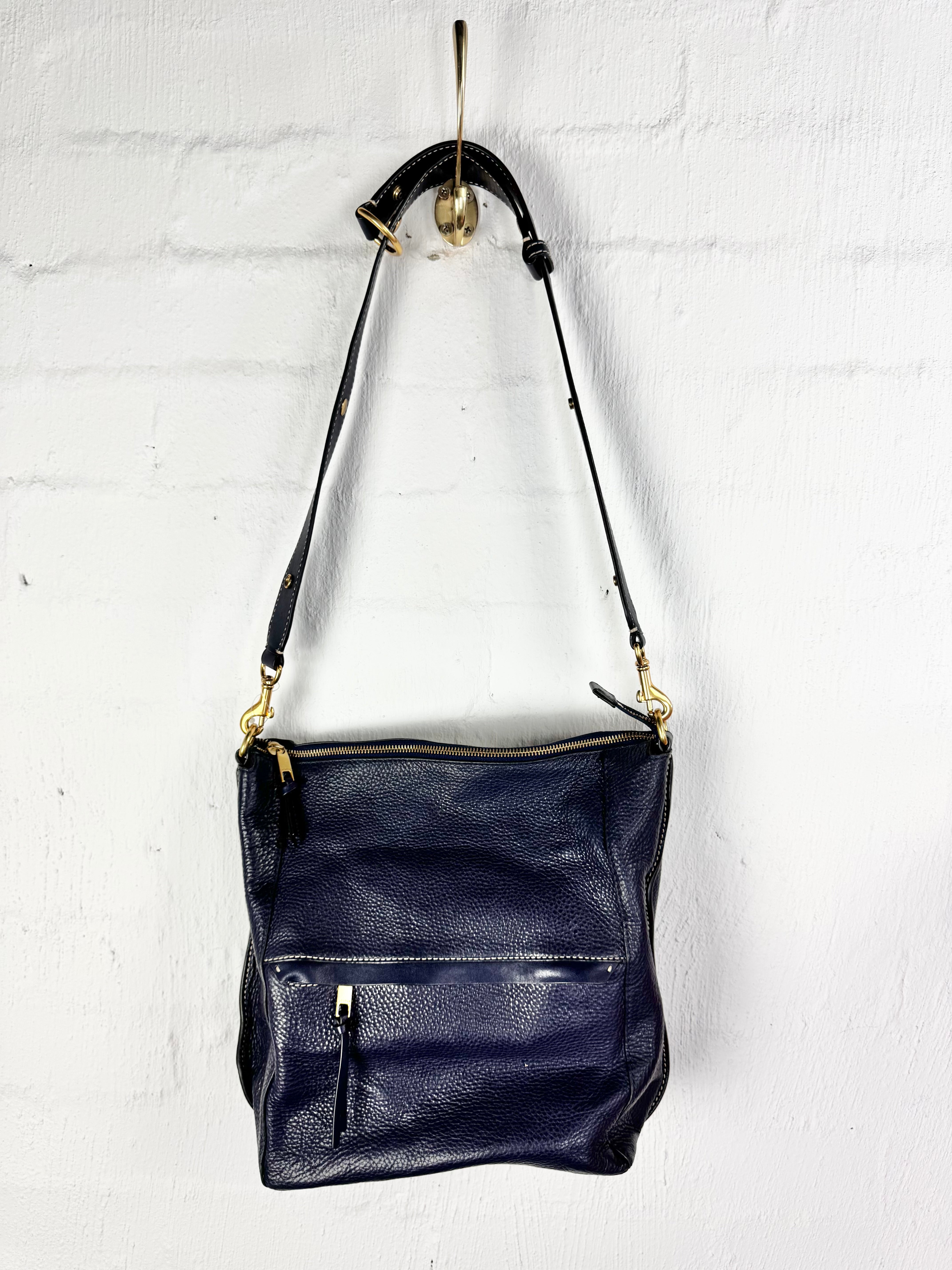 Oroton Prussian Blue Odyssey Large Hobo Bag