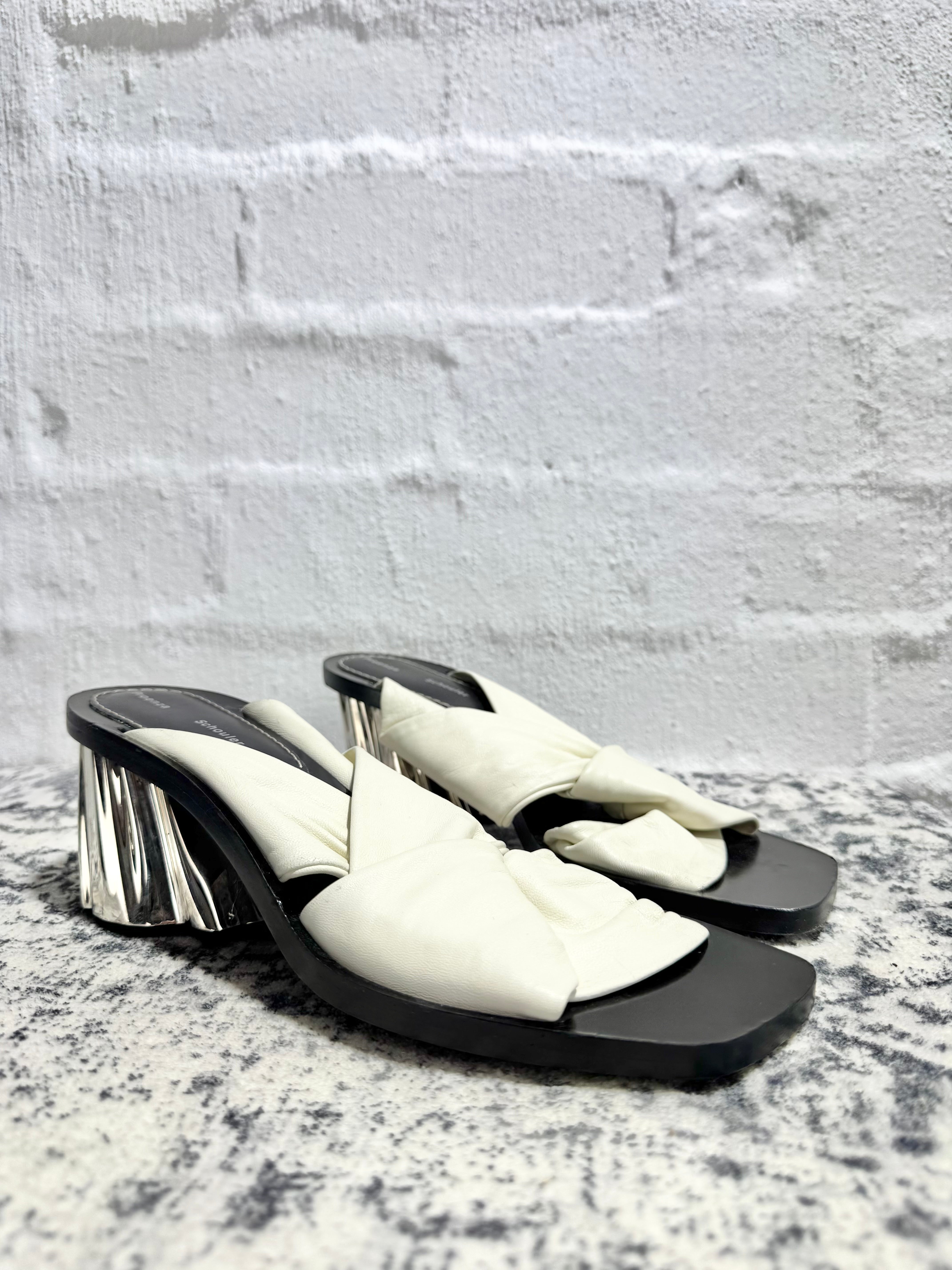 Proenza Schouler Cream & Black Mules - EU40.5