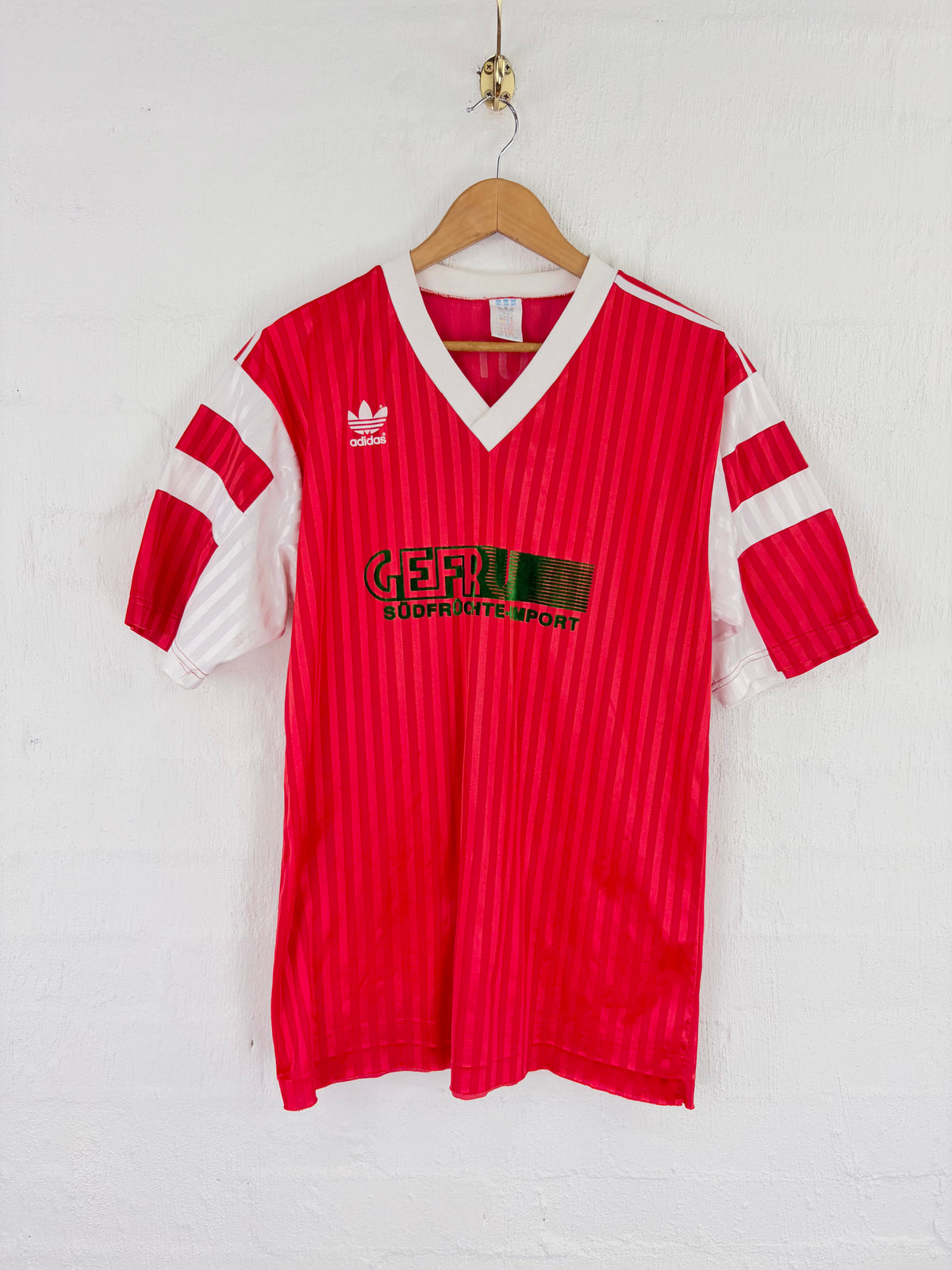 Rare 90s Vintage BSG Wismut Gera Red & White Football Top - M
