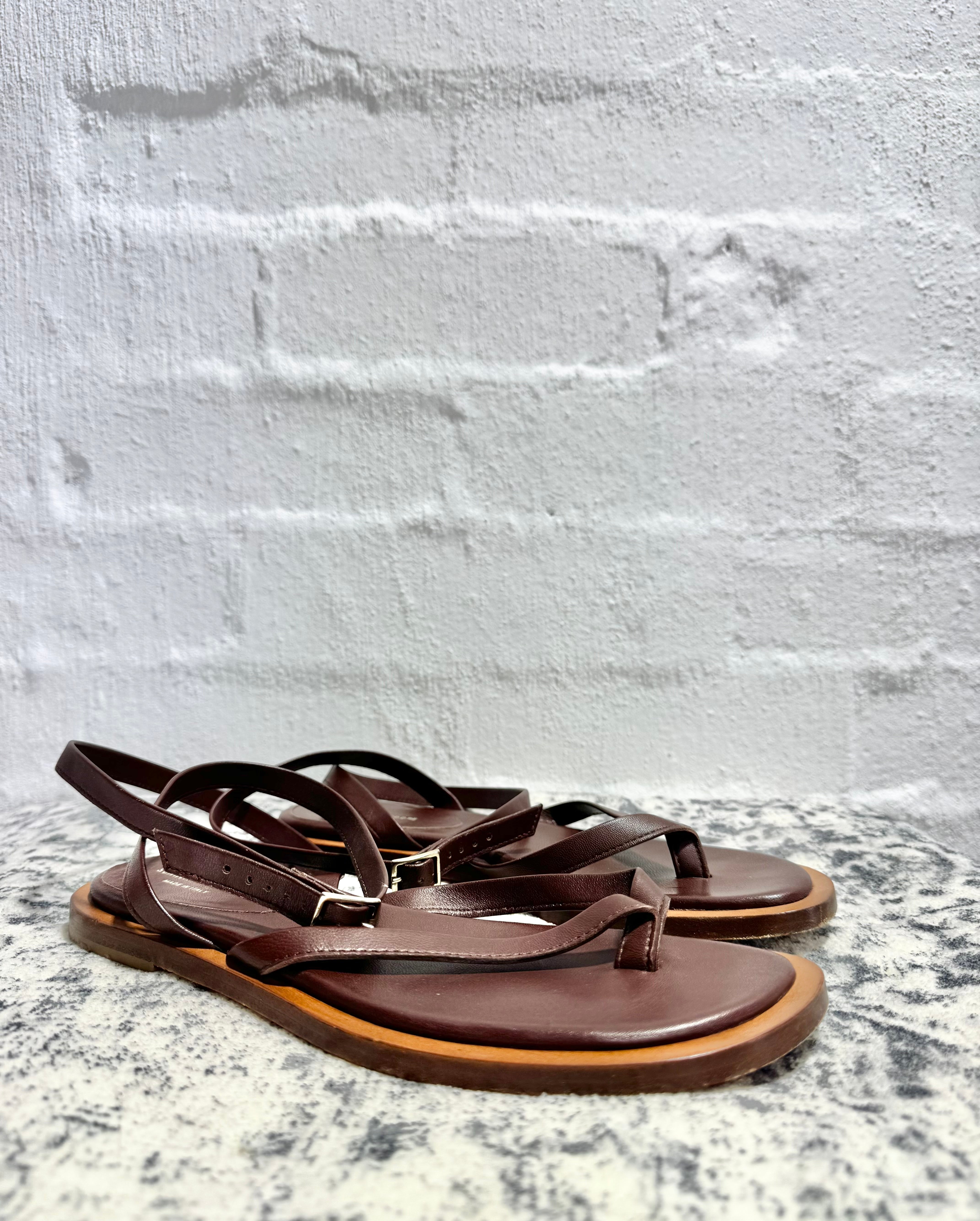 Scanlan Theodore Expresso Leather Wrap Around Thongs - EU37
