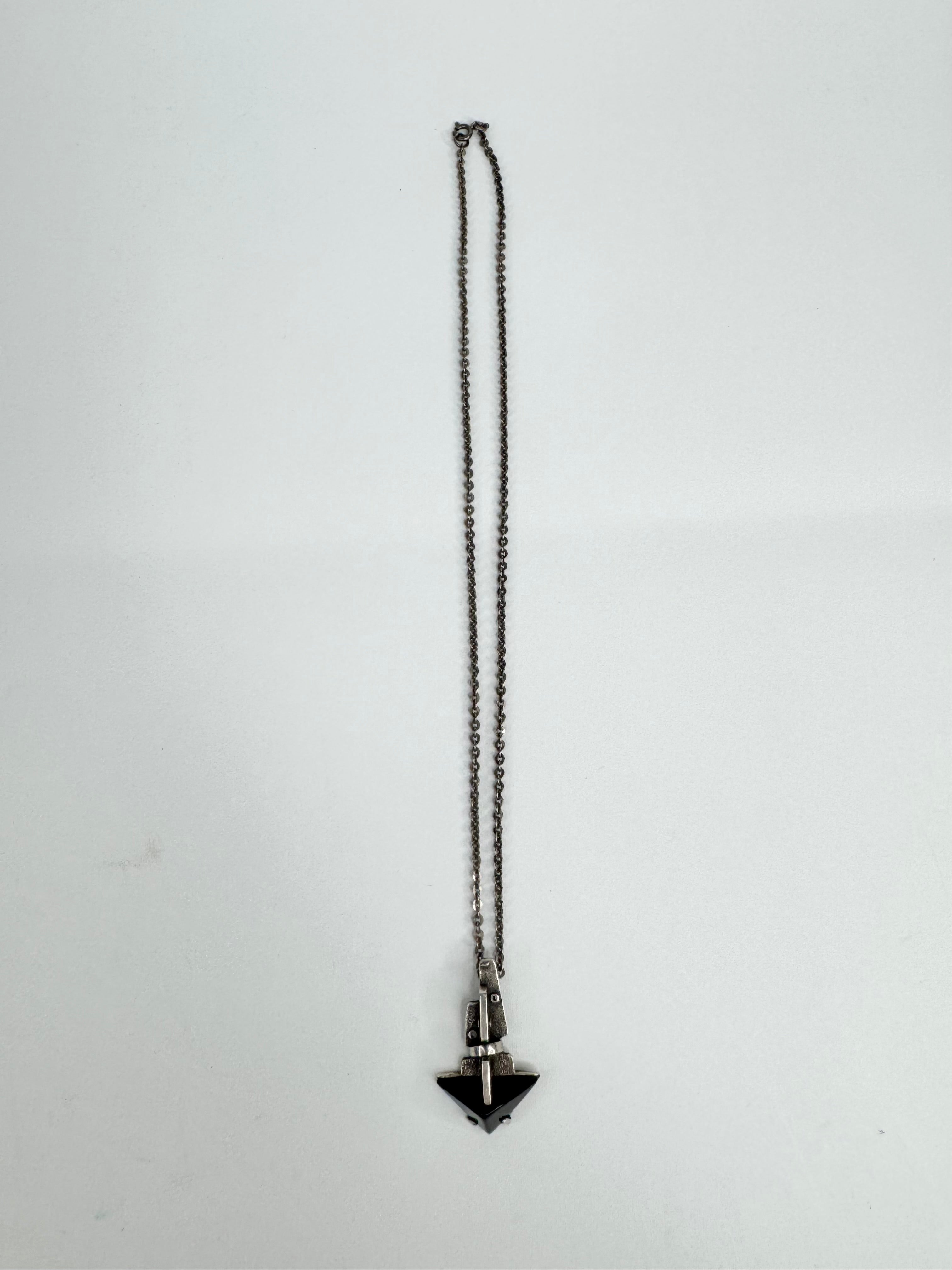 Silver Modernist Triangular Jewel Necklace
