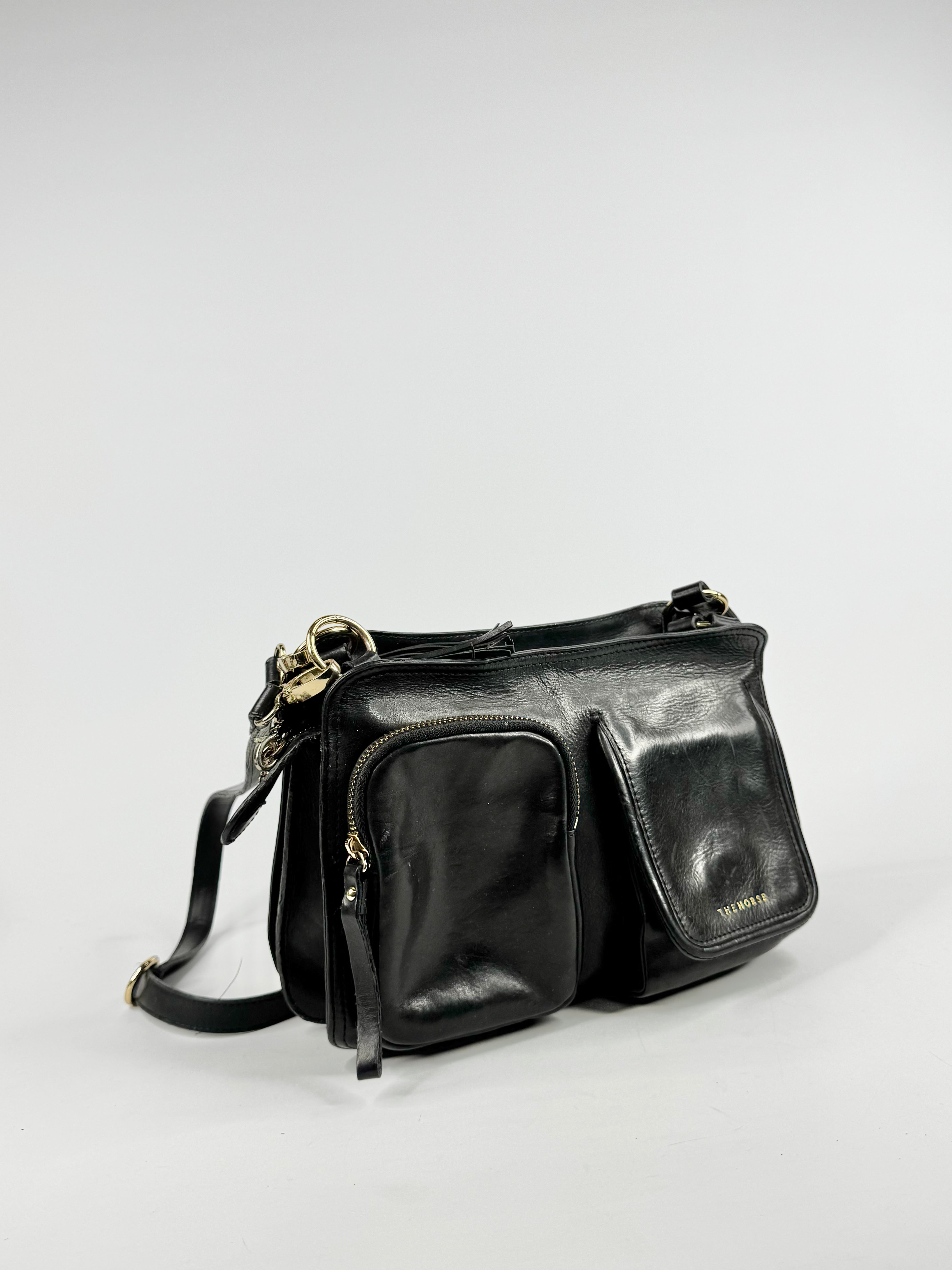 The Horse Black Leather Cross Body Bag