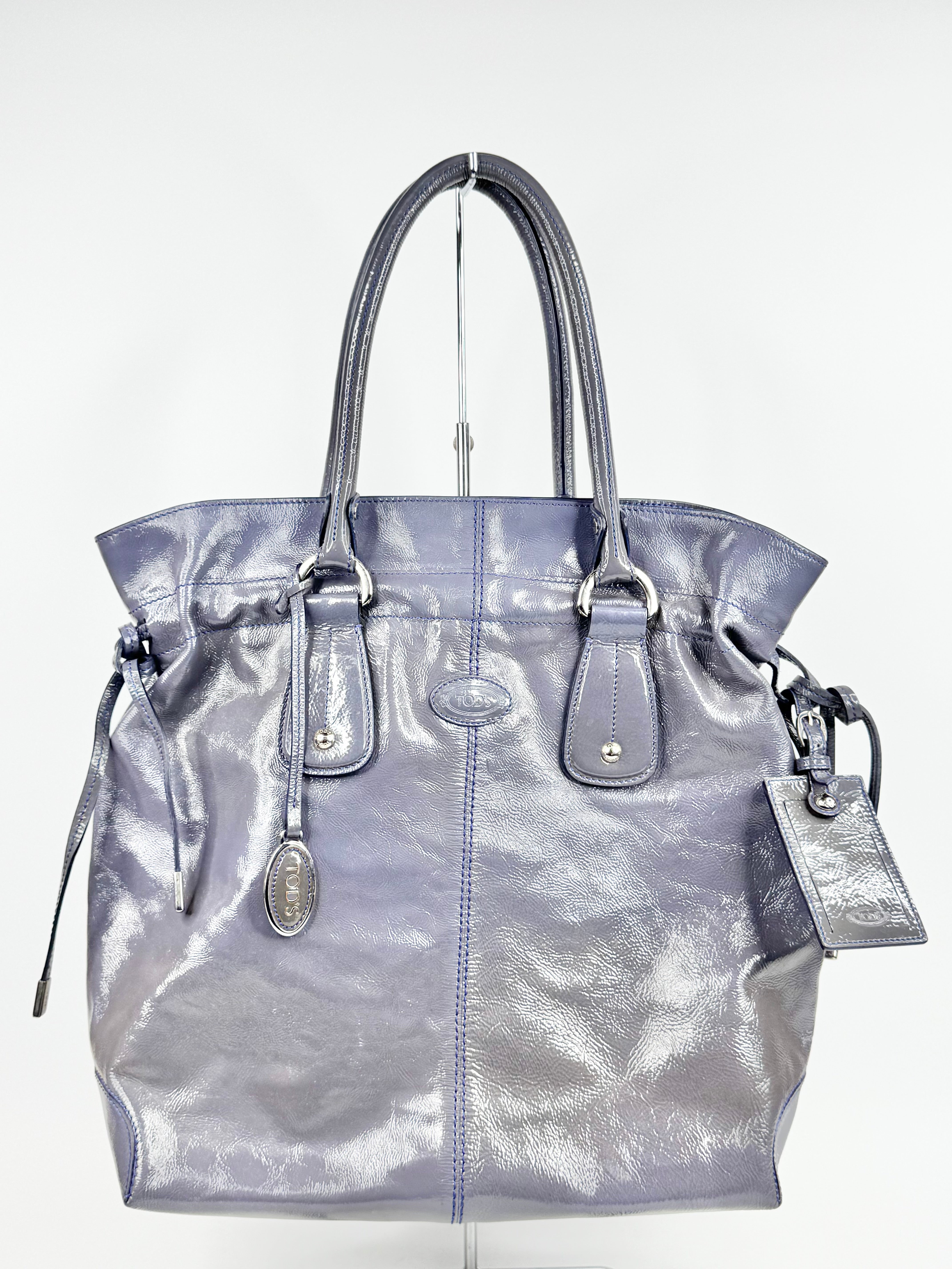 Tod's Mauve Patent Leather New Restyling D-Bag Media Bag
