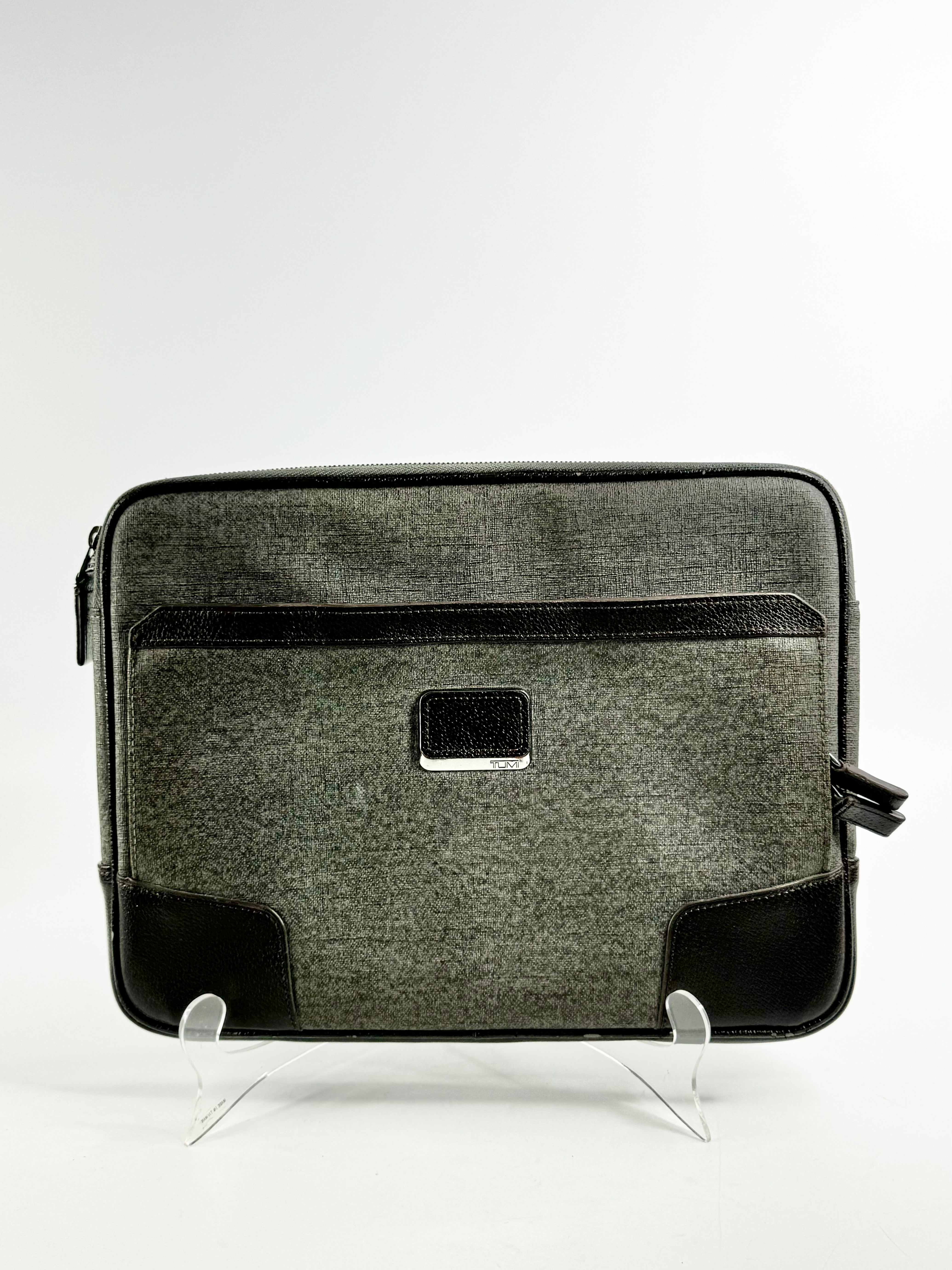 Tumi Black & Brown Fabric & Leather Laptop Case