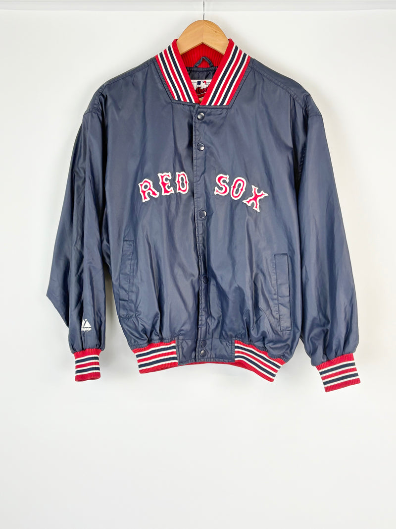 Blue jacket with 'Red Sox' text on a white background