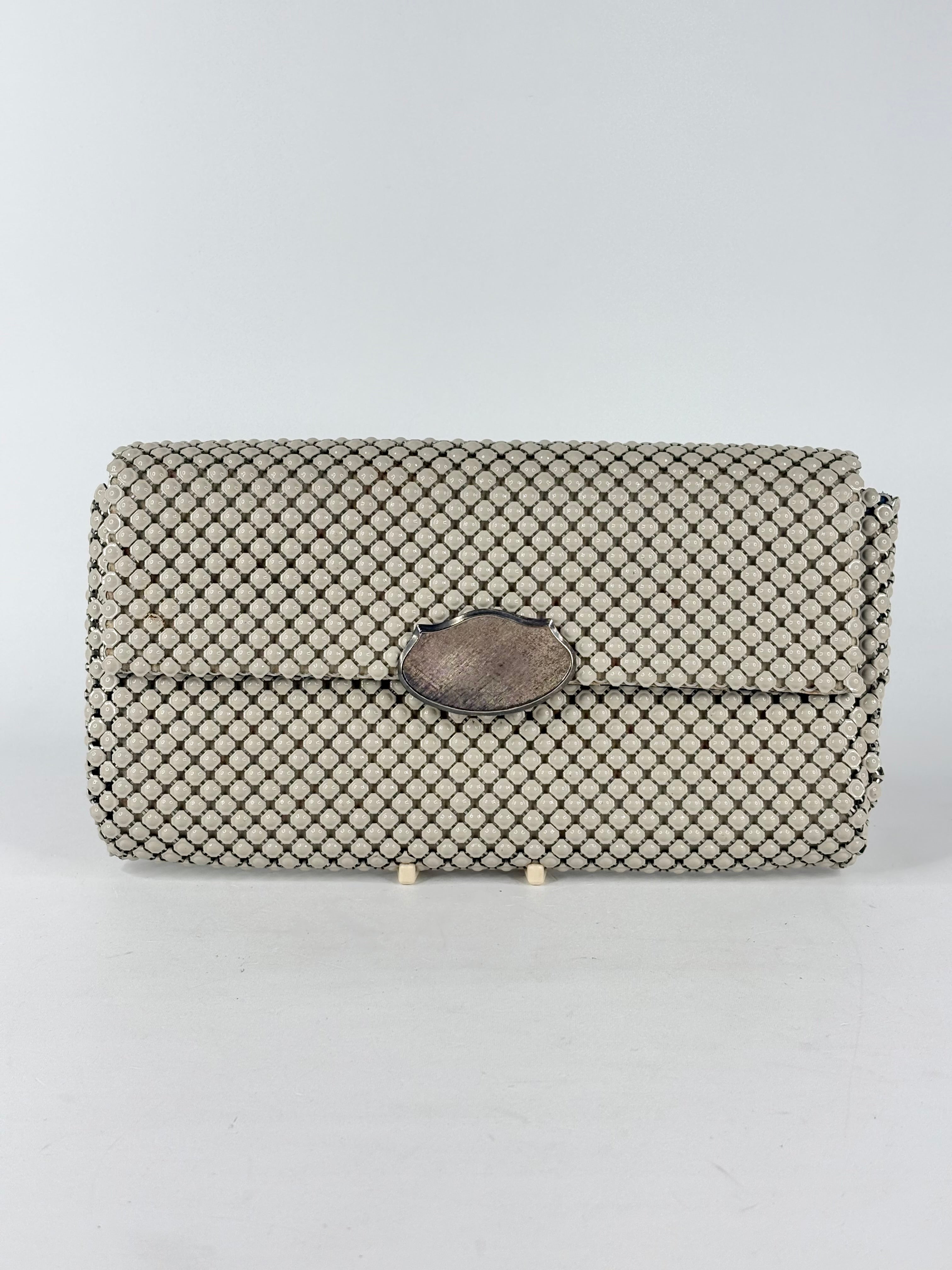 Vintage Oroton Mesh Pearl-White Purse