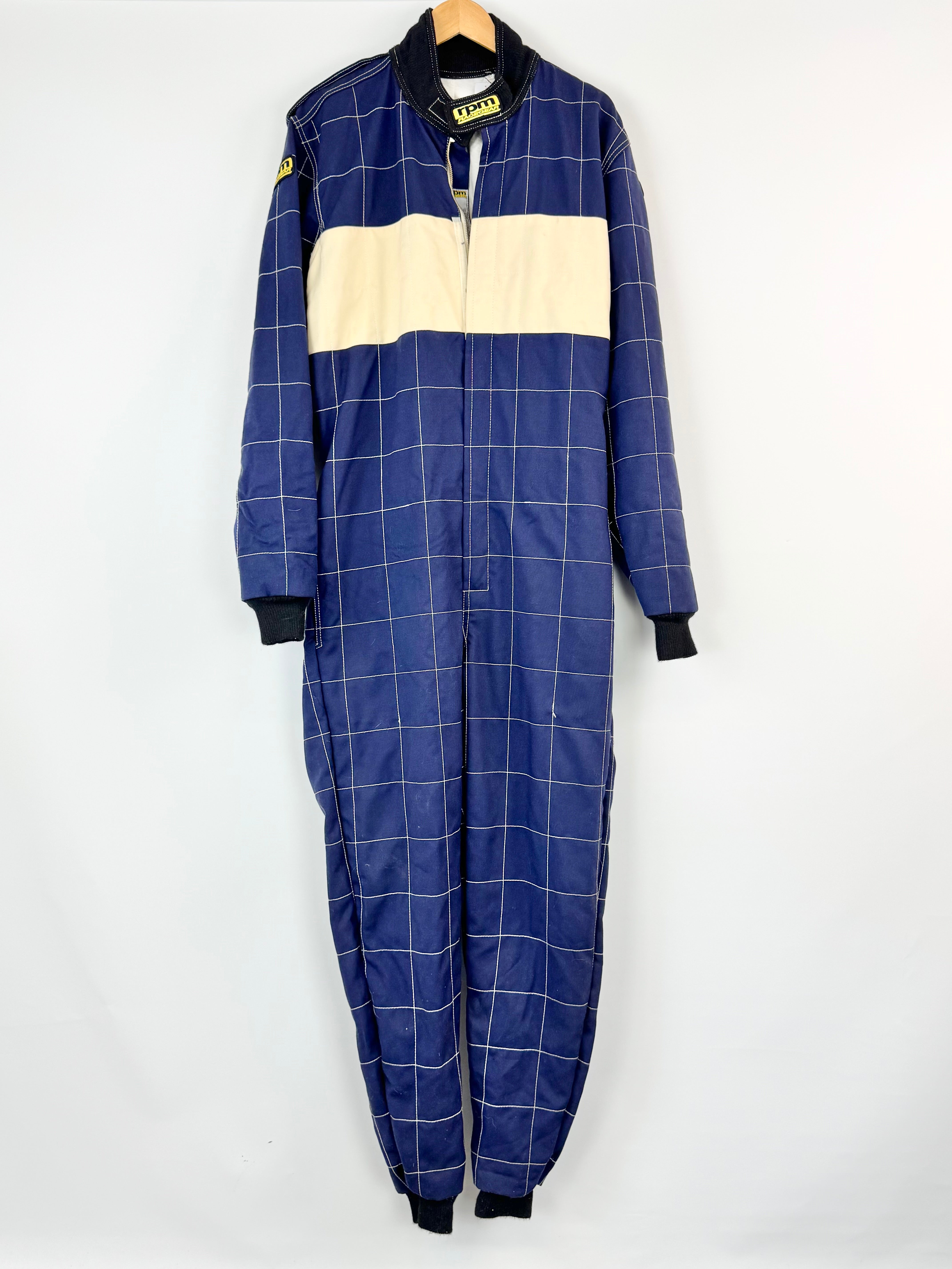 Vintage RPM Race Gear Blue Padded Racing Suit - L