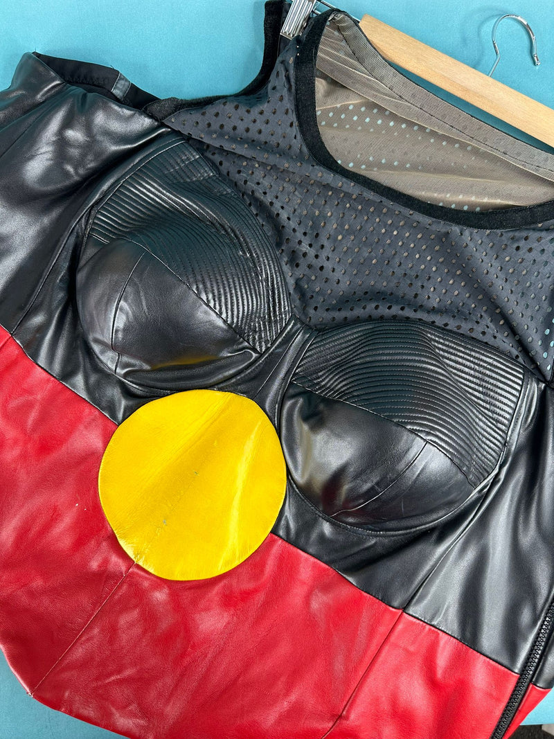 Leather Indigenous Flag Corset