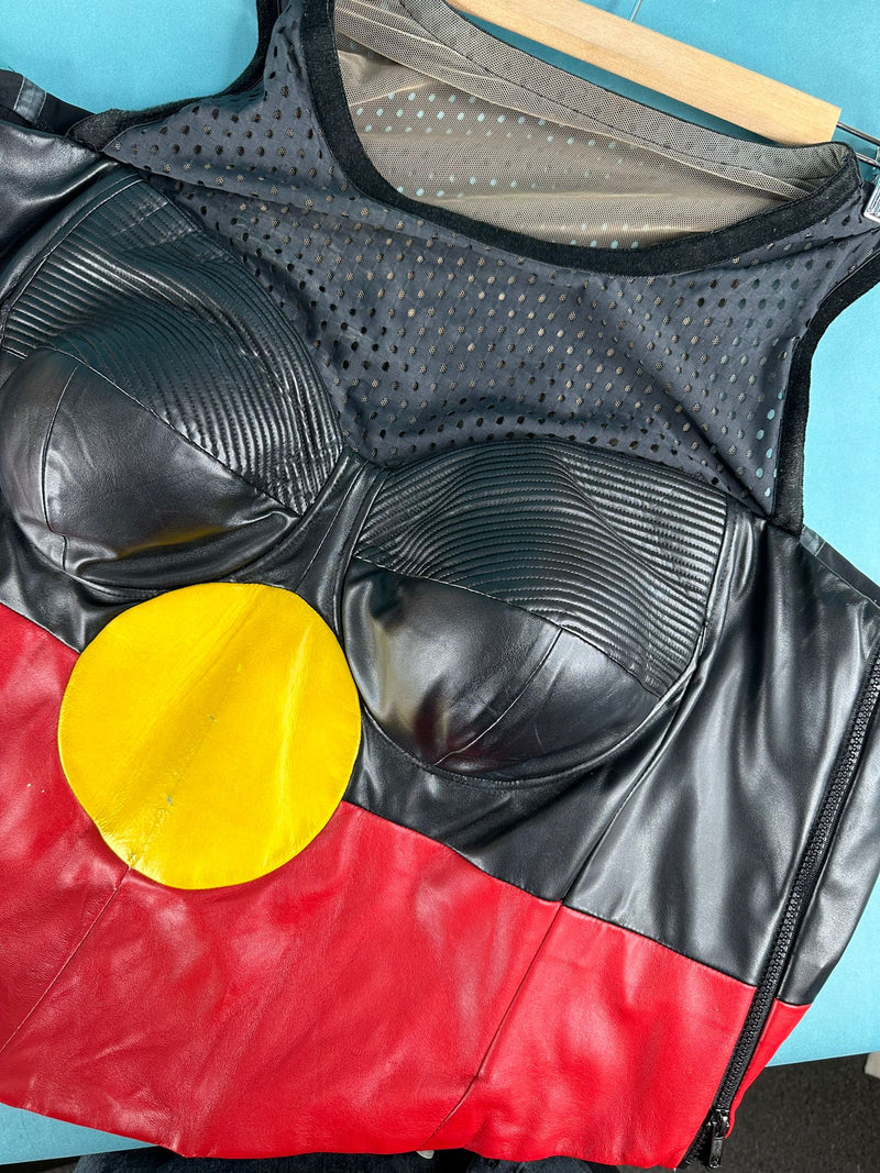 Leather Indigenous Flag Corset