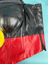 Leather Indigenous Flag Corset