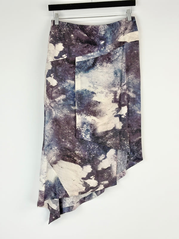 Skirt with abstract pattern on a white background